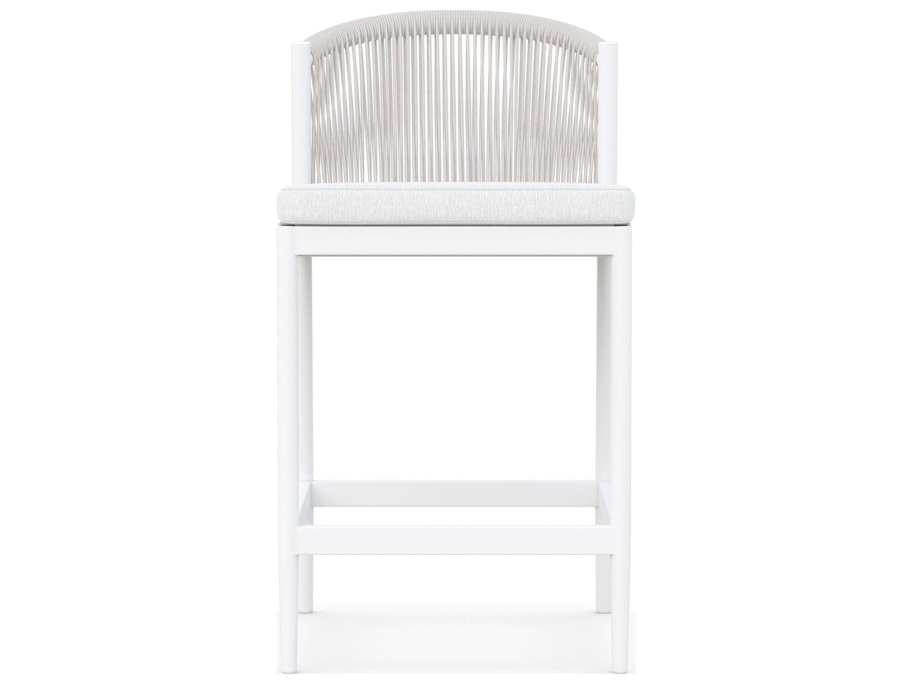 Azzurro Living Catalina Sand All-Weather Rope Outdoor Patio Counter Stool with Cloud Cushion