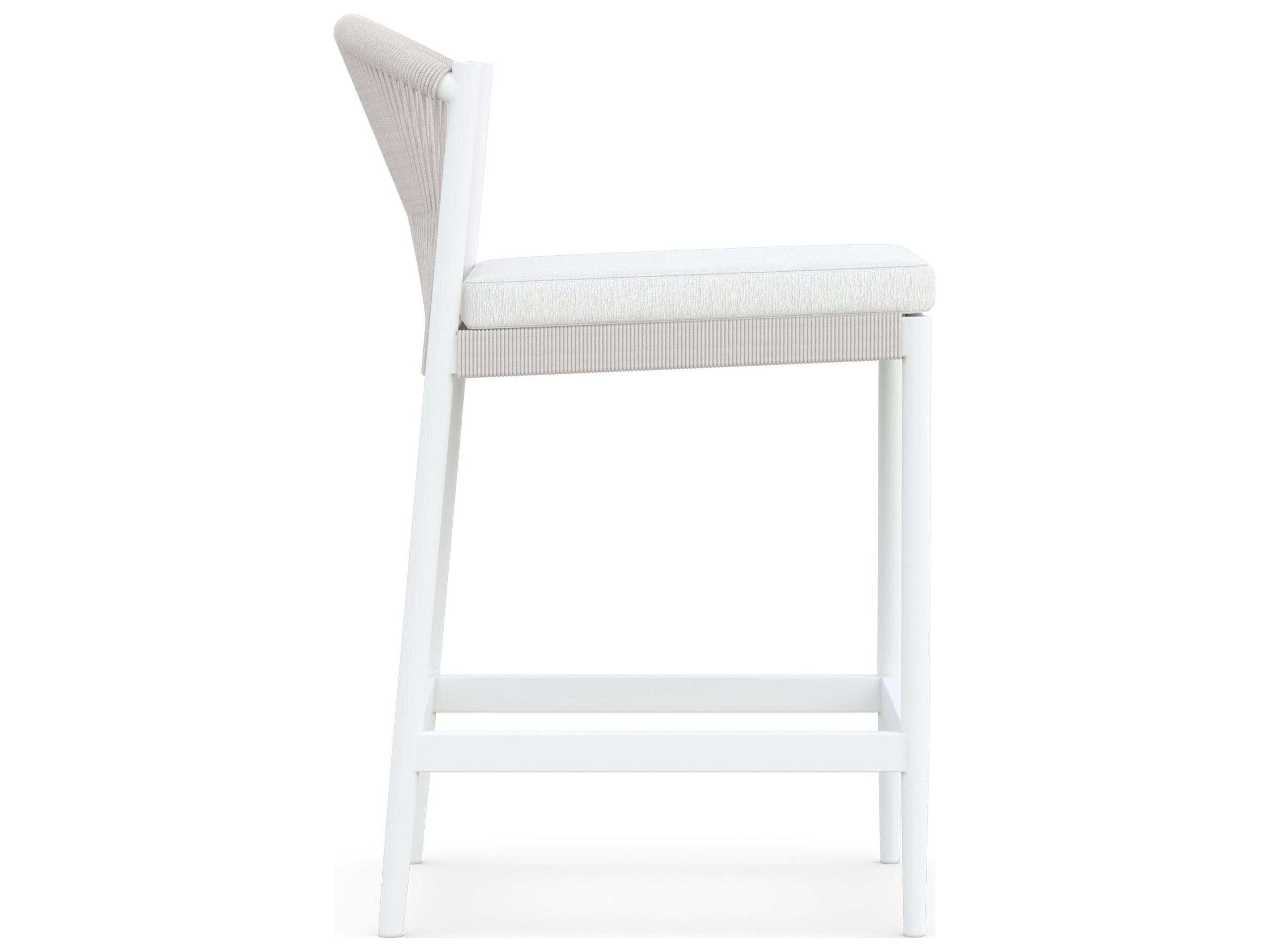 Azzurro Living Catalina Sand All-Weather Rope Outdoor Patio Counter Stool with Cloud Cushion