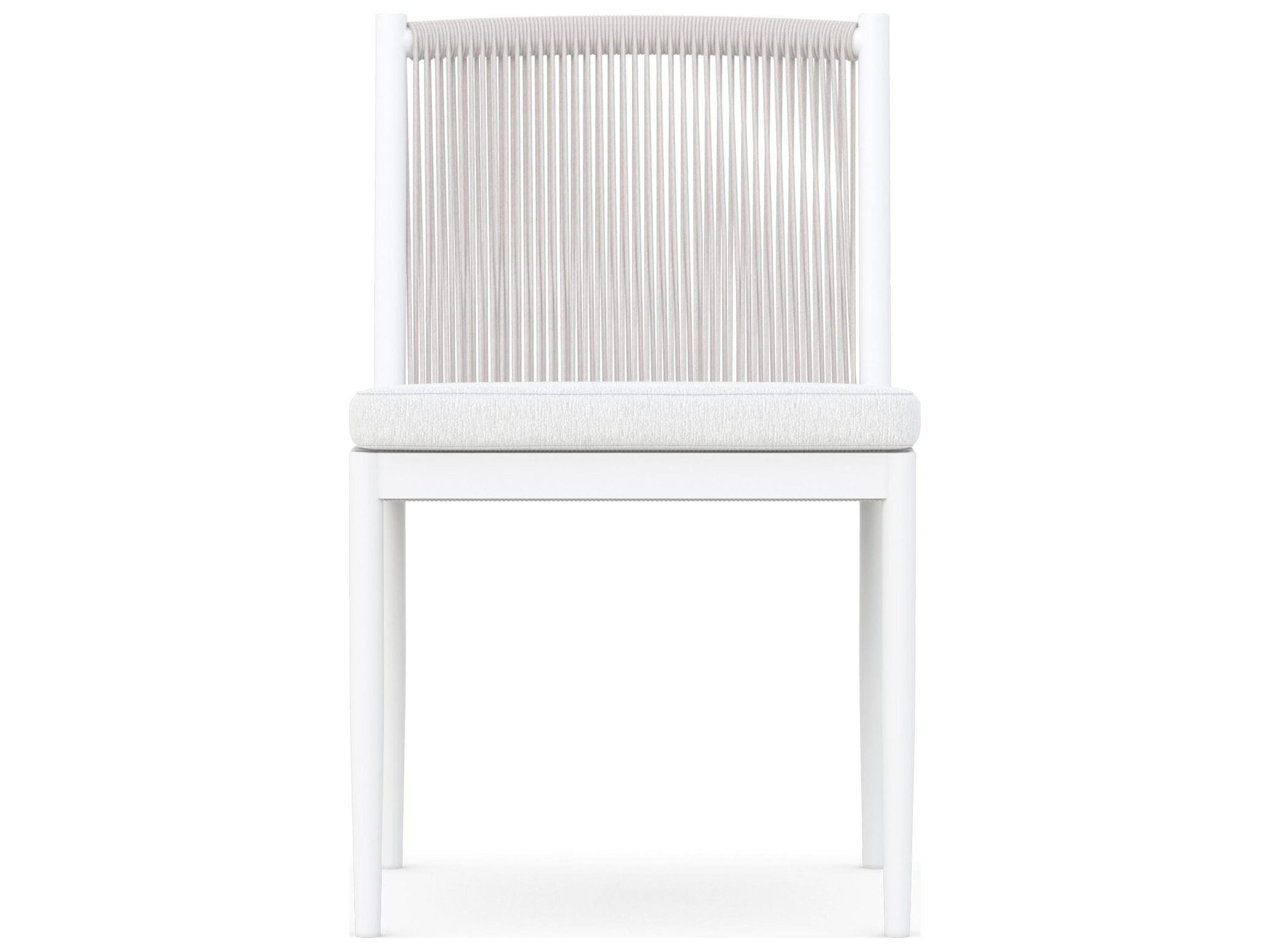 Azzurro Living Catalina Sand All-Weather Rope Outdoor Dining Side Chair with Cloud Cushion