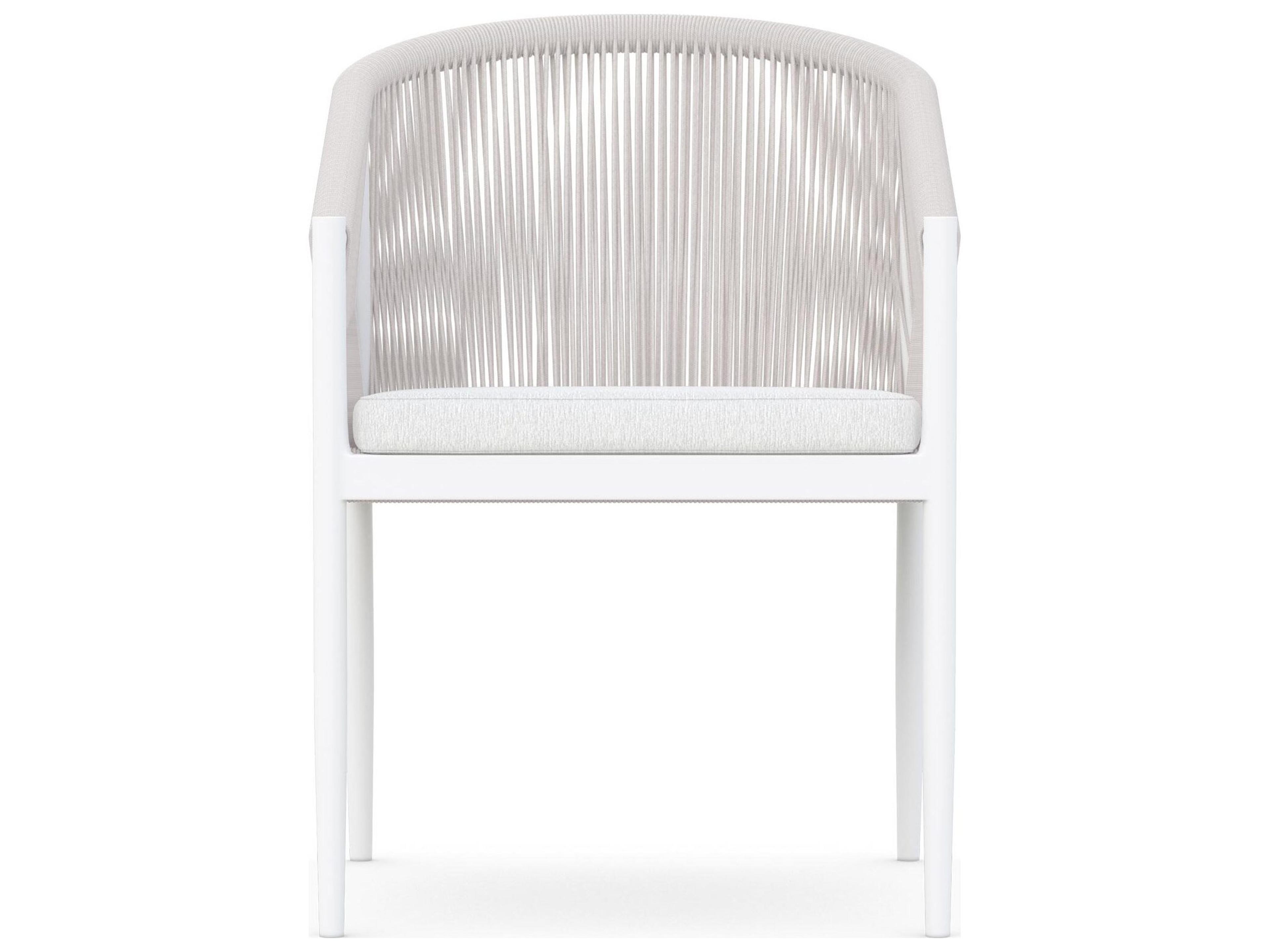 Azzurro Living Catalina Sand All-Weather Rope Outdoor Patio Dining Arm Chair with Cloud Cushion