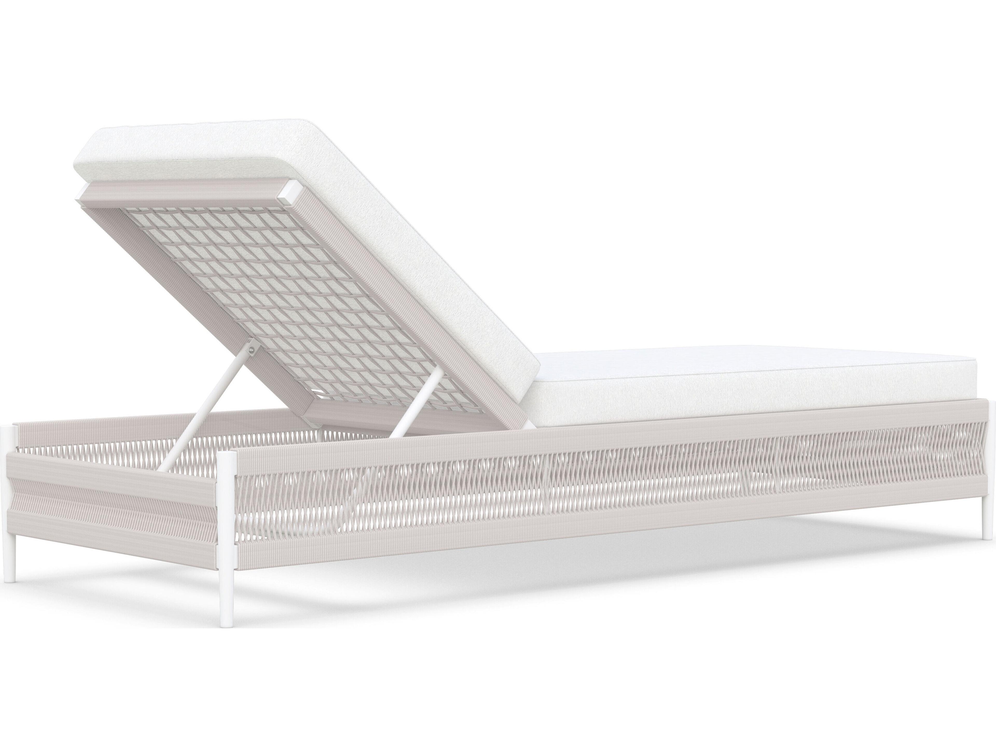 Azzurro Living Catalina Sand All-Weather Rope Patio Chaise Lounge with Cloud Cushion