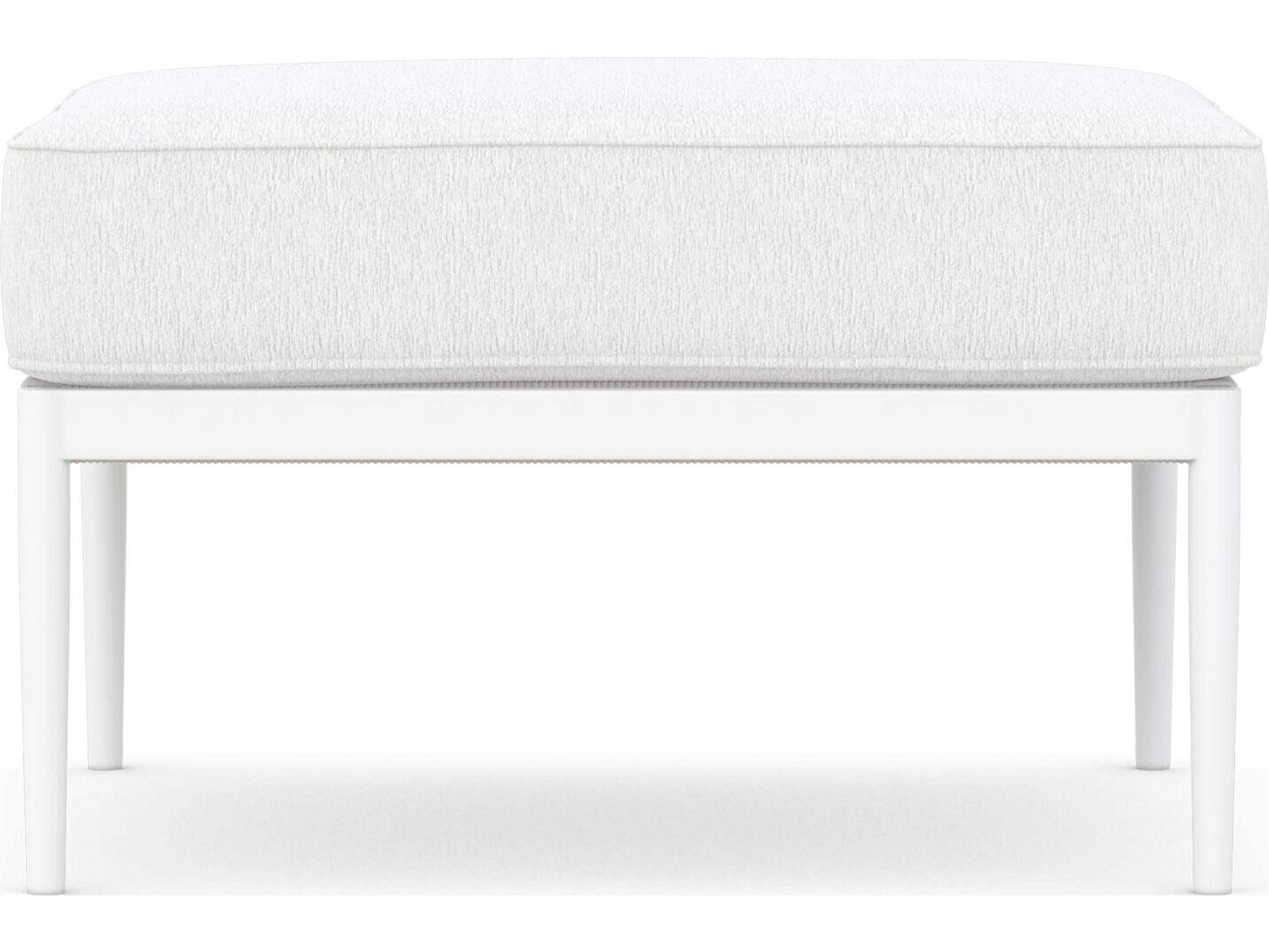 Azzurro Living Catalina Sand All-Weather Rope Patio Ottoman with Cloud Cushion