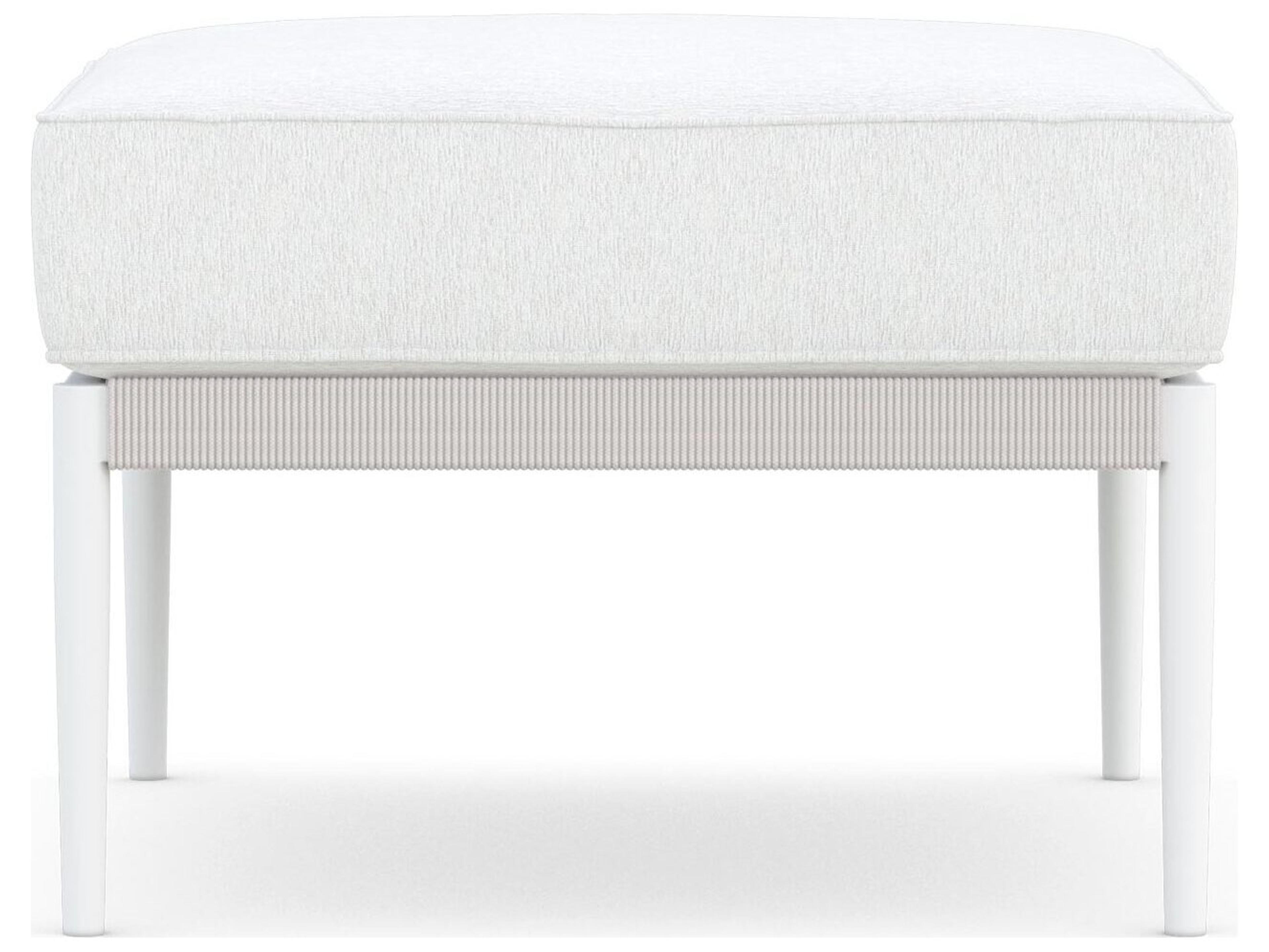 Azzurro Living Catalina Sand All-Weather Rope Patio Ottoman with Cloud Cushion