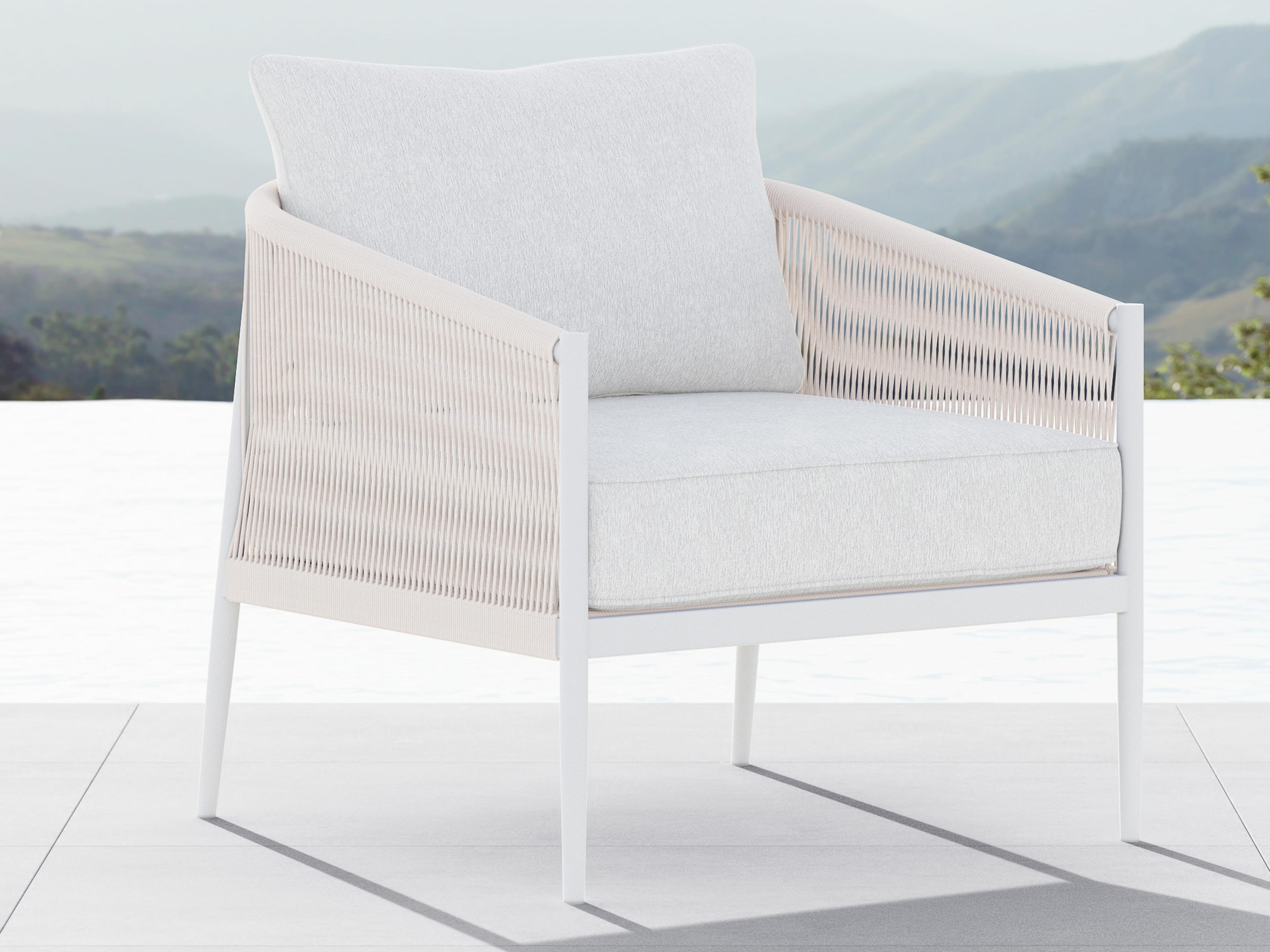 Azzurro Living Catalina Sand All-Weather Rope Lounge with Cloud Cushion