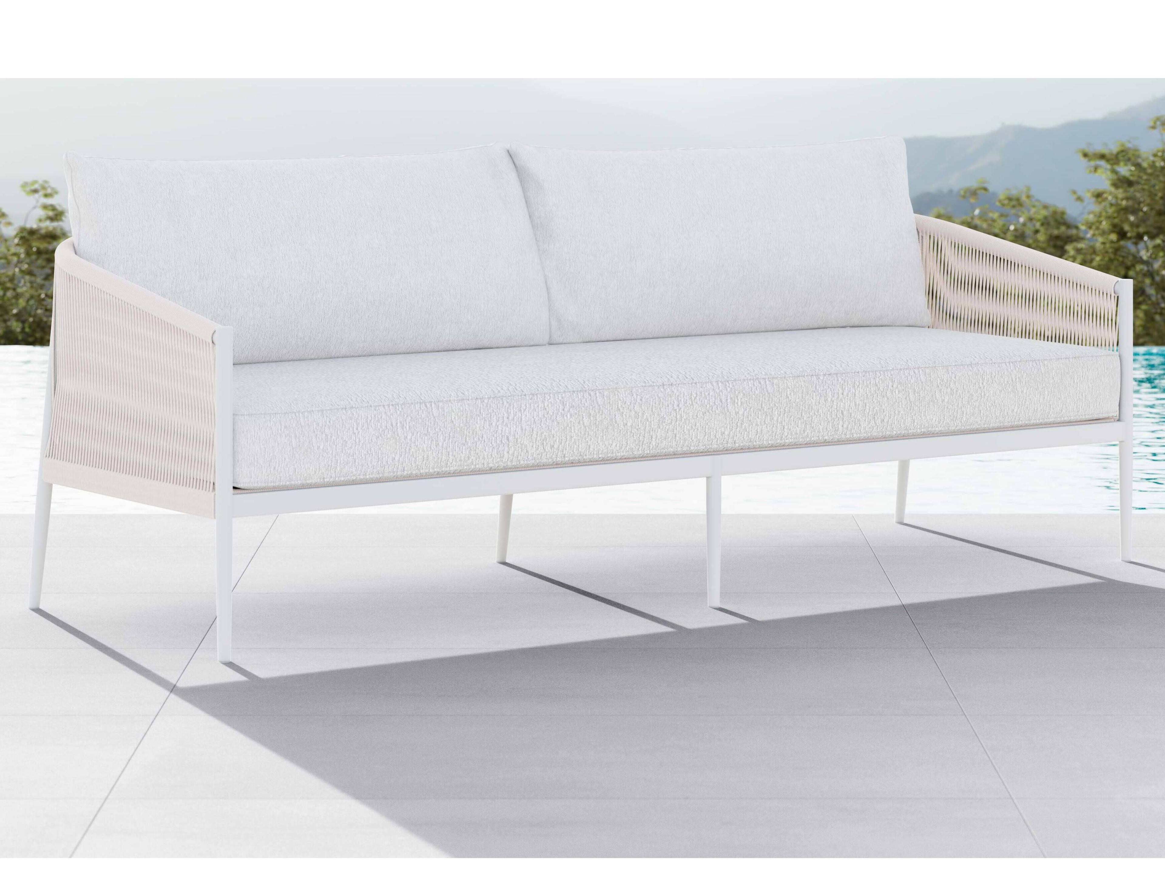 Azzurro Living Catalina Sand All-Weather Rope Outdoor Sofa with Cloud Cushion