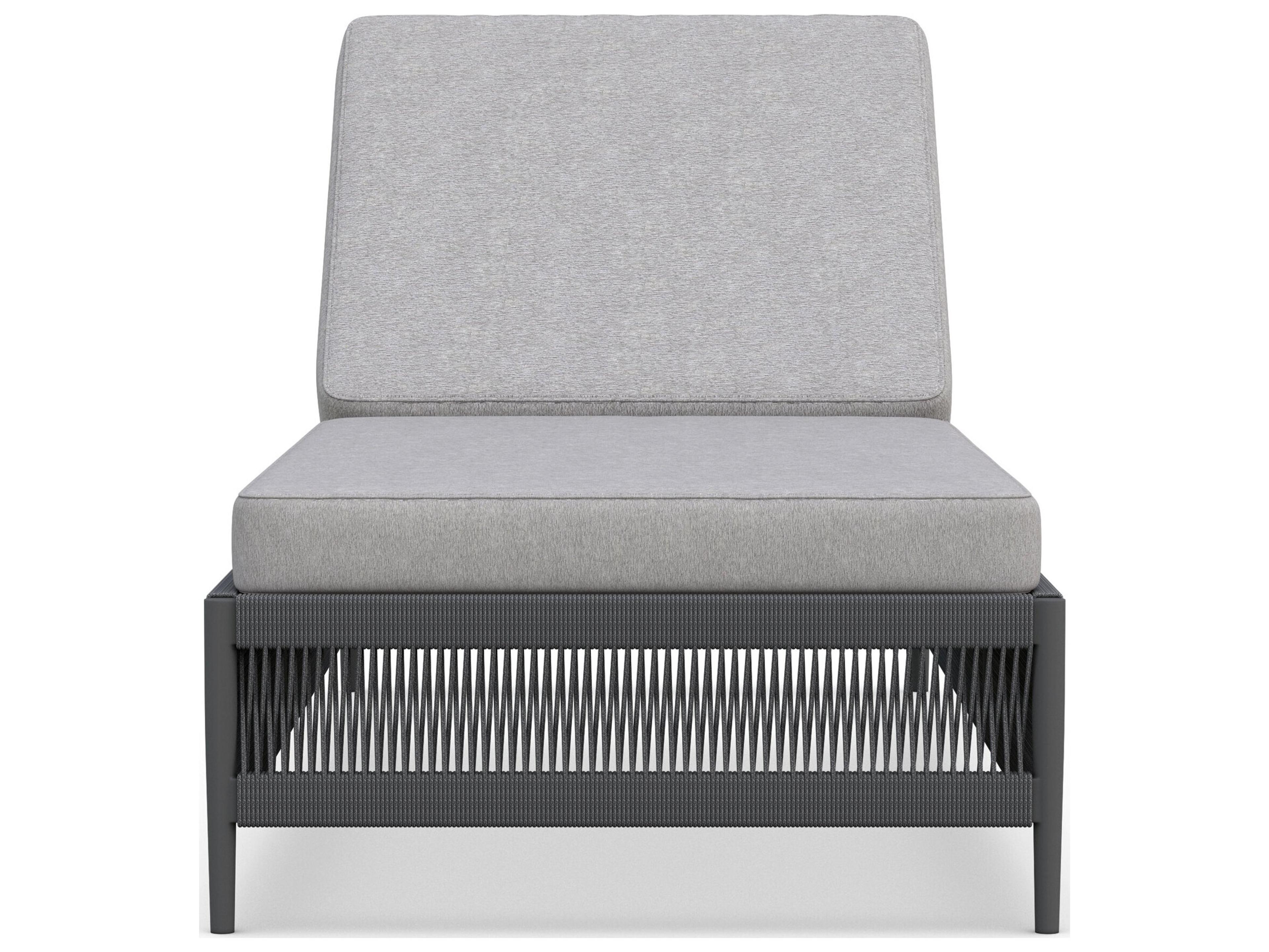 Azzurro Living Catalina Ash All-Weather Rope Outdoor Chaise Lounge with Fog Cushion