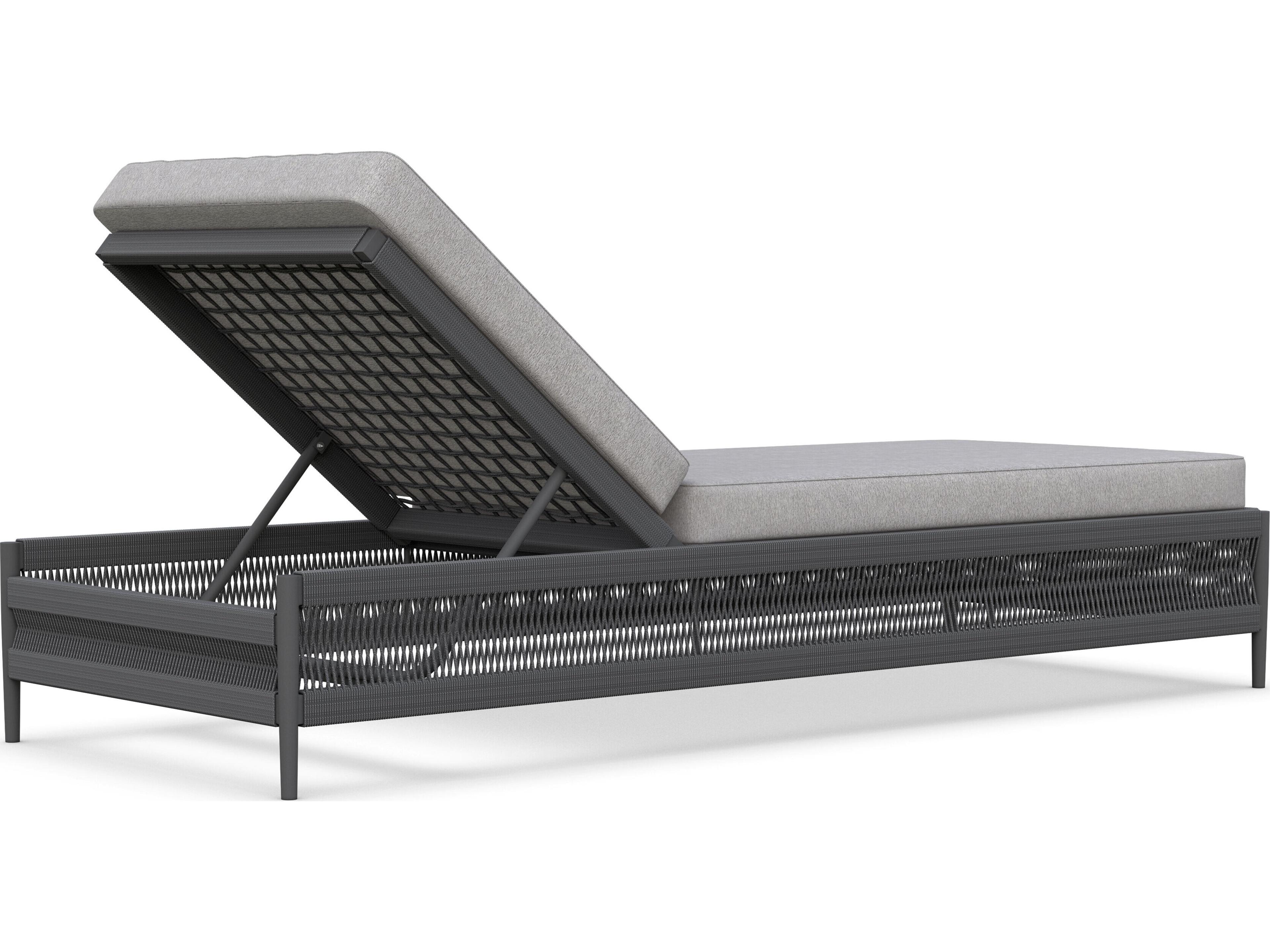 Azzurro Living Catalina Ash All-Weather Rope Outdoor Chaise Lounge with Fog Cushion