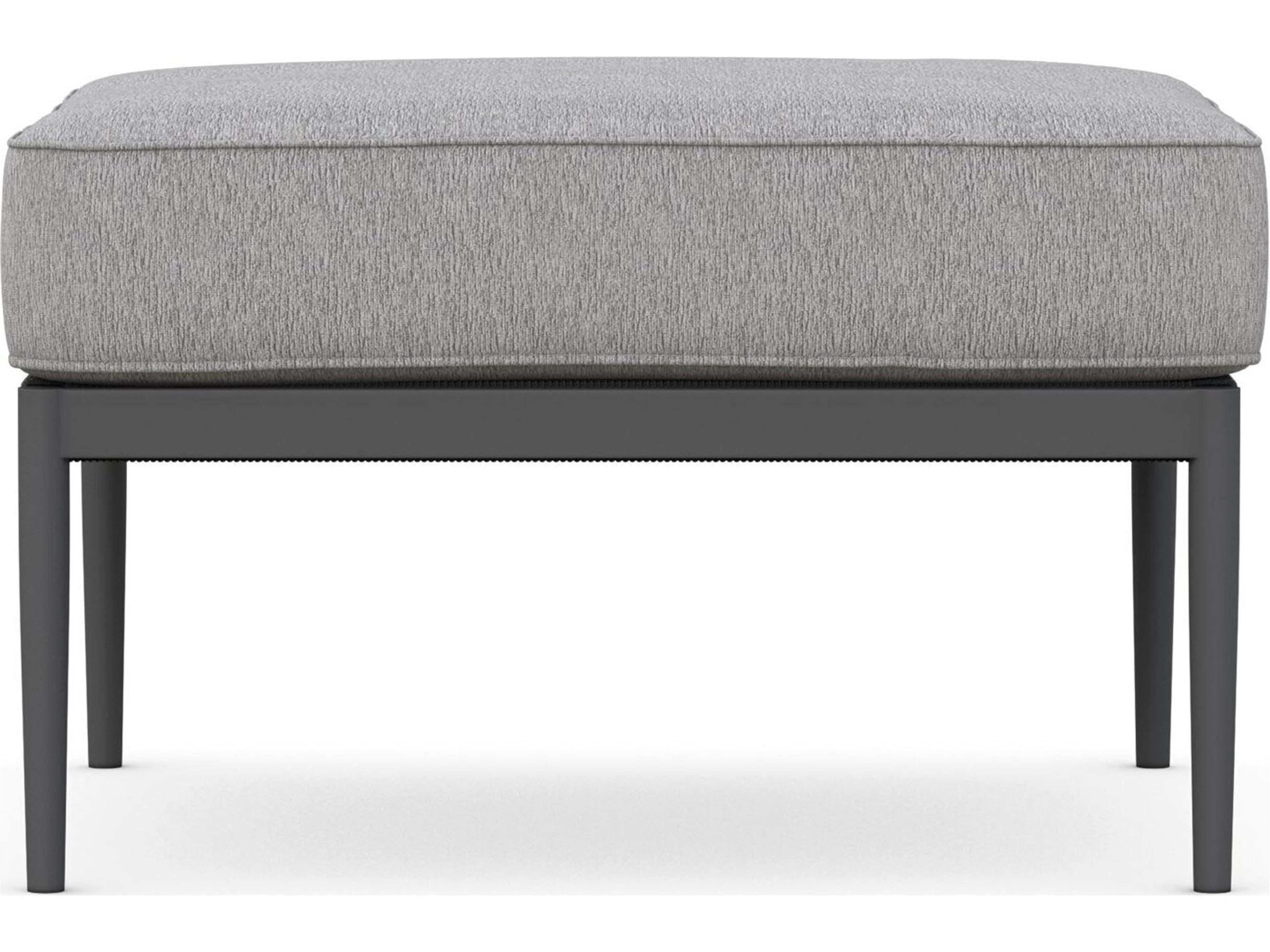 Azzurro Living Catalina Ash All-Weather Rope Outdoor Ottoman with Fog Cushion