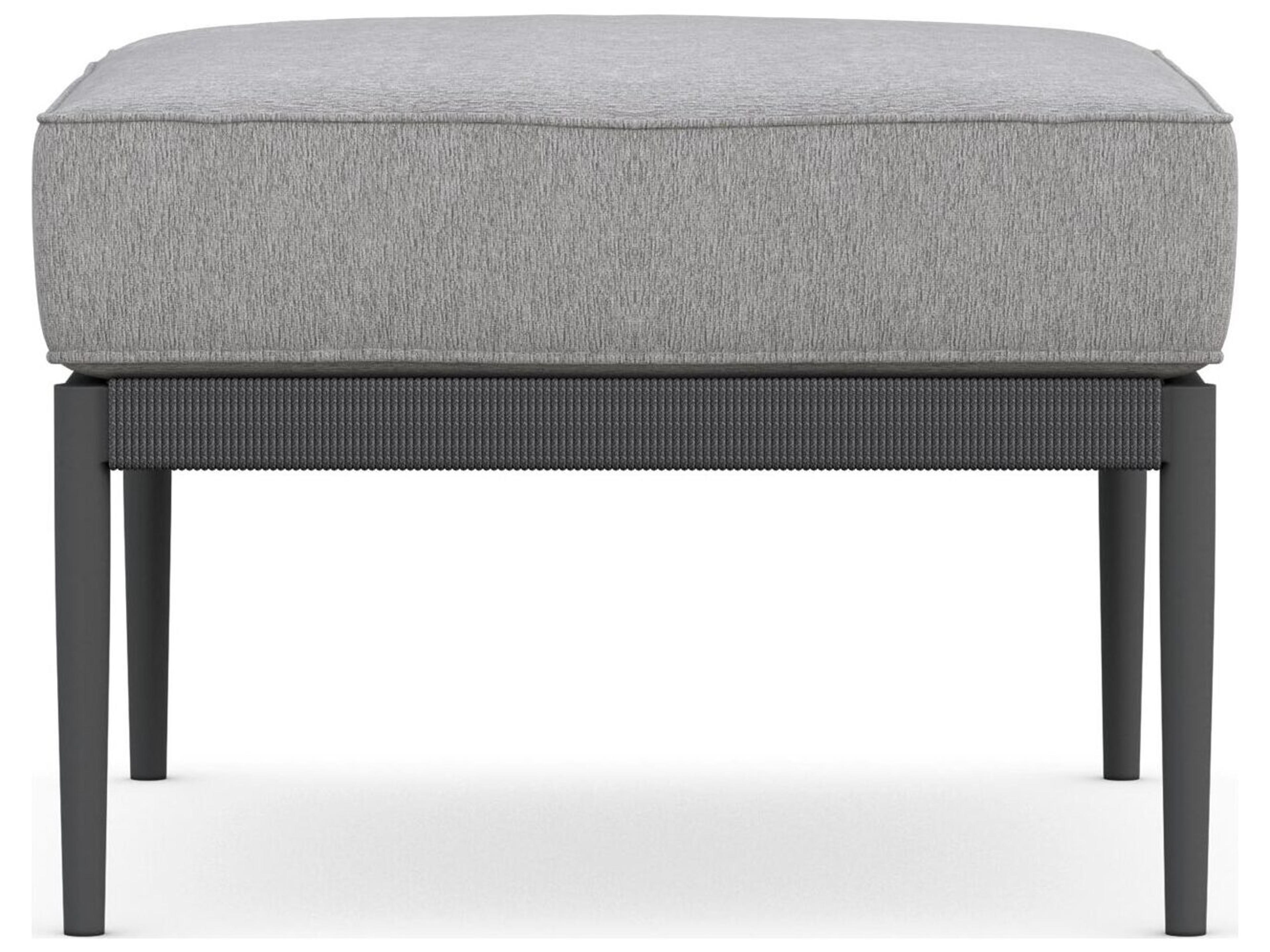 Azzurro Living Catalina Ash All-Weather Rope Outdoor Ottoman with Fog Cushion