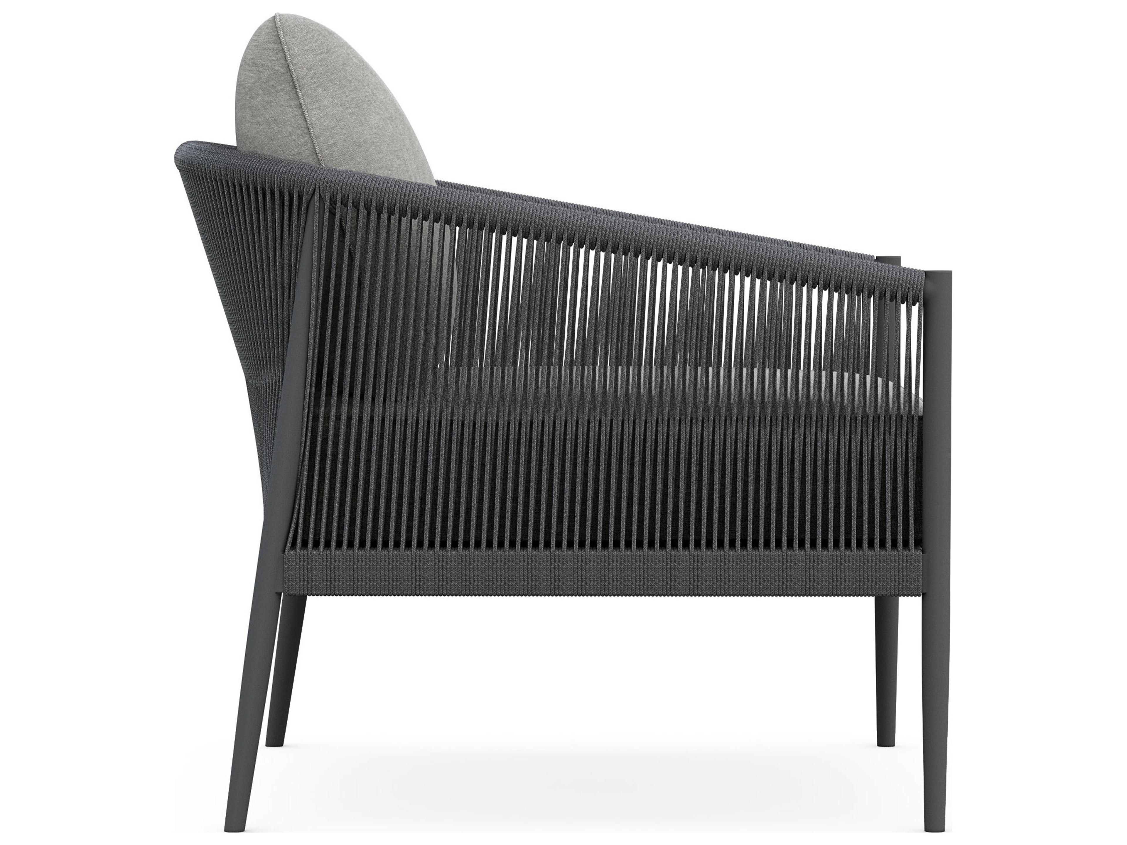 Azzurro Living Catalina Ash All-Weather Rope Patio Lounge Chair with Fog Cushion