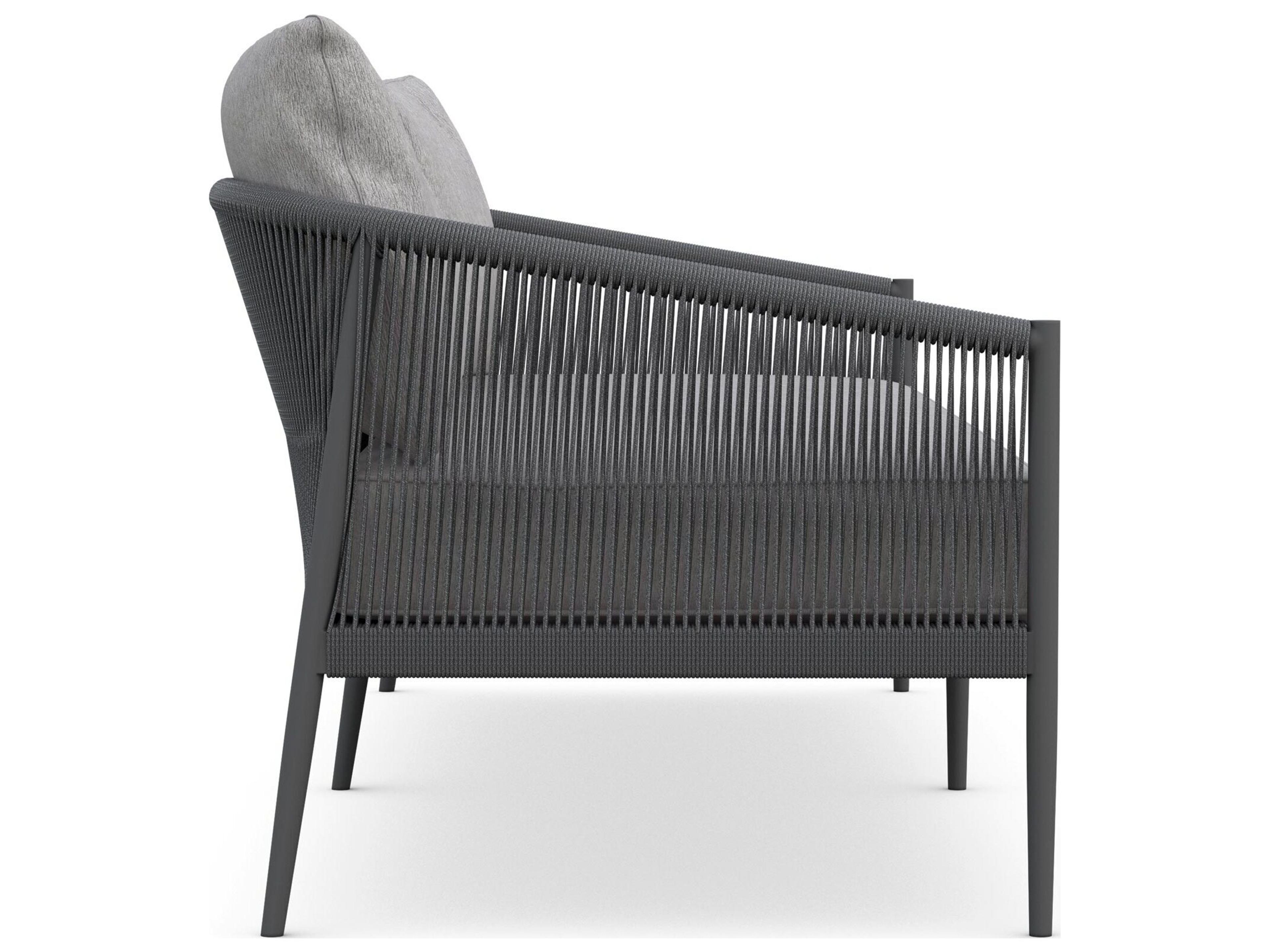 Azzurro Living Catalina Ash All-Weather Rope Outdoor Patio Sofa with Fog Cushion