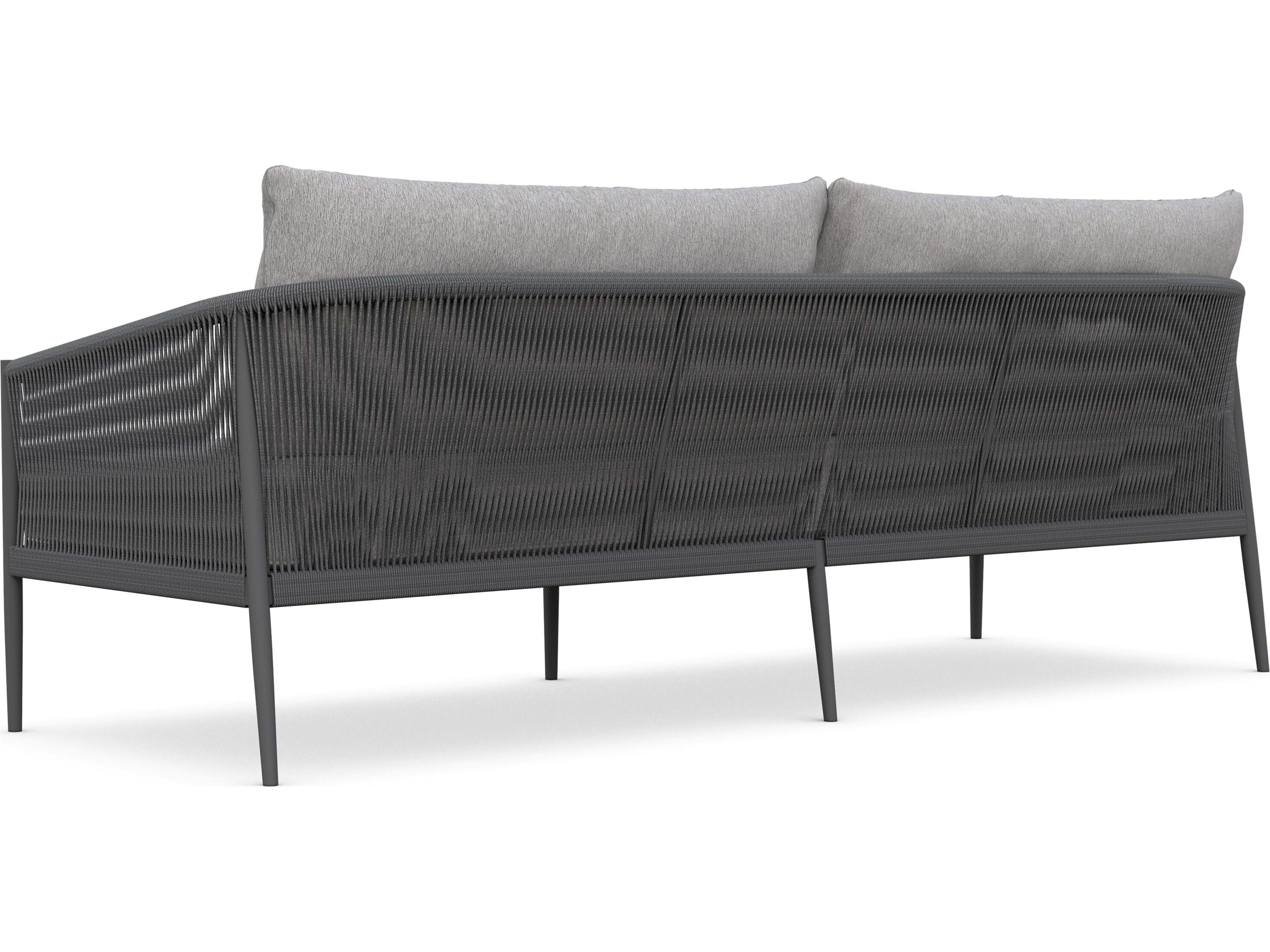Azzurro Living Catalina Ash All-Weather Rope Outdoor Patio Sofa with Fog Cushion