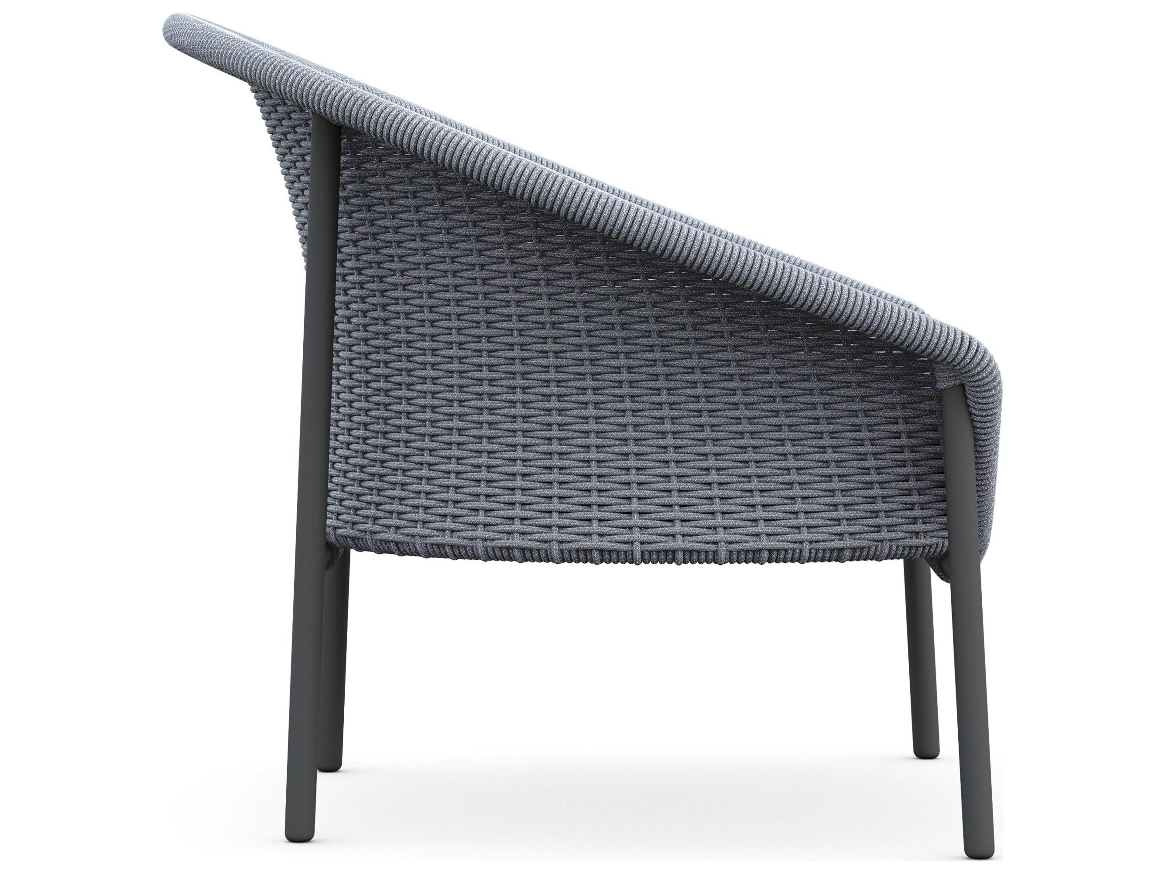 Azzurro Living Cove Gray All-Weather Rope Outdoor Lounge Chair with Midnight Cushion