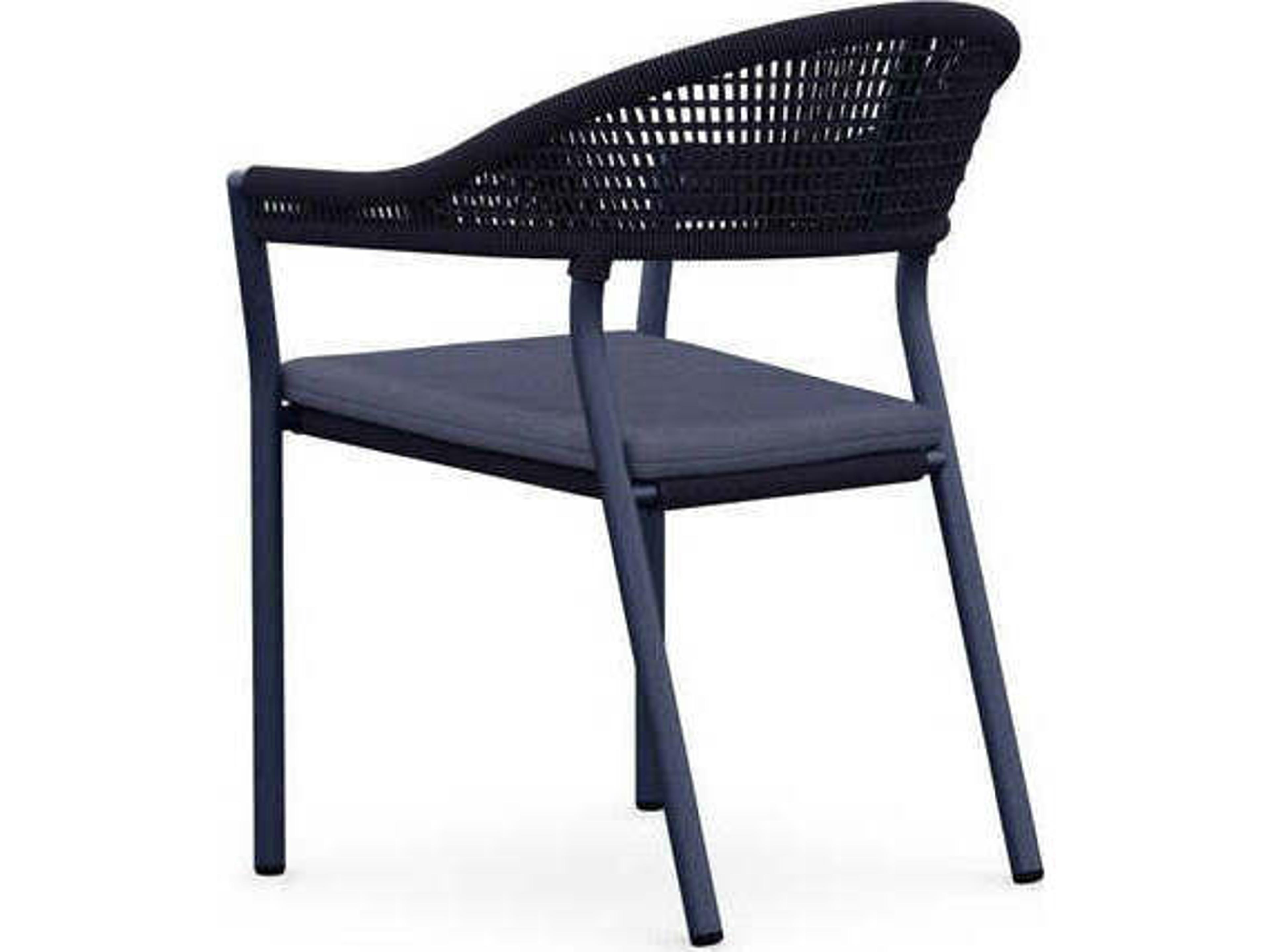 Azzurro Living Crete Aluminum Cushion Dining Chair Set of 6