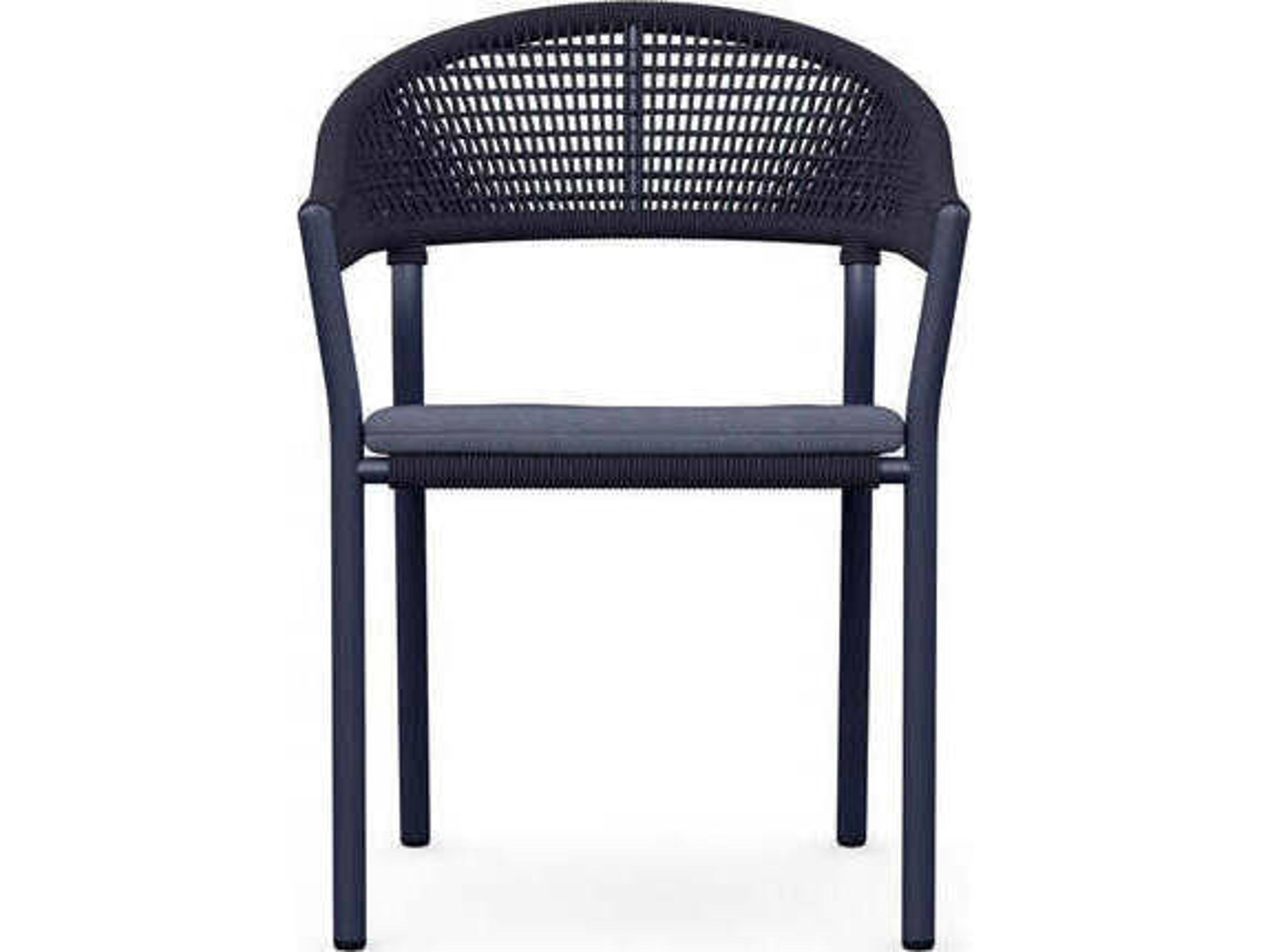 Azzurro Living Crete Aluminum Cushion Dining Chair Set of 6