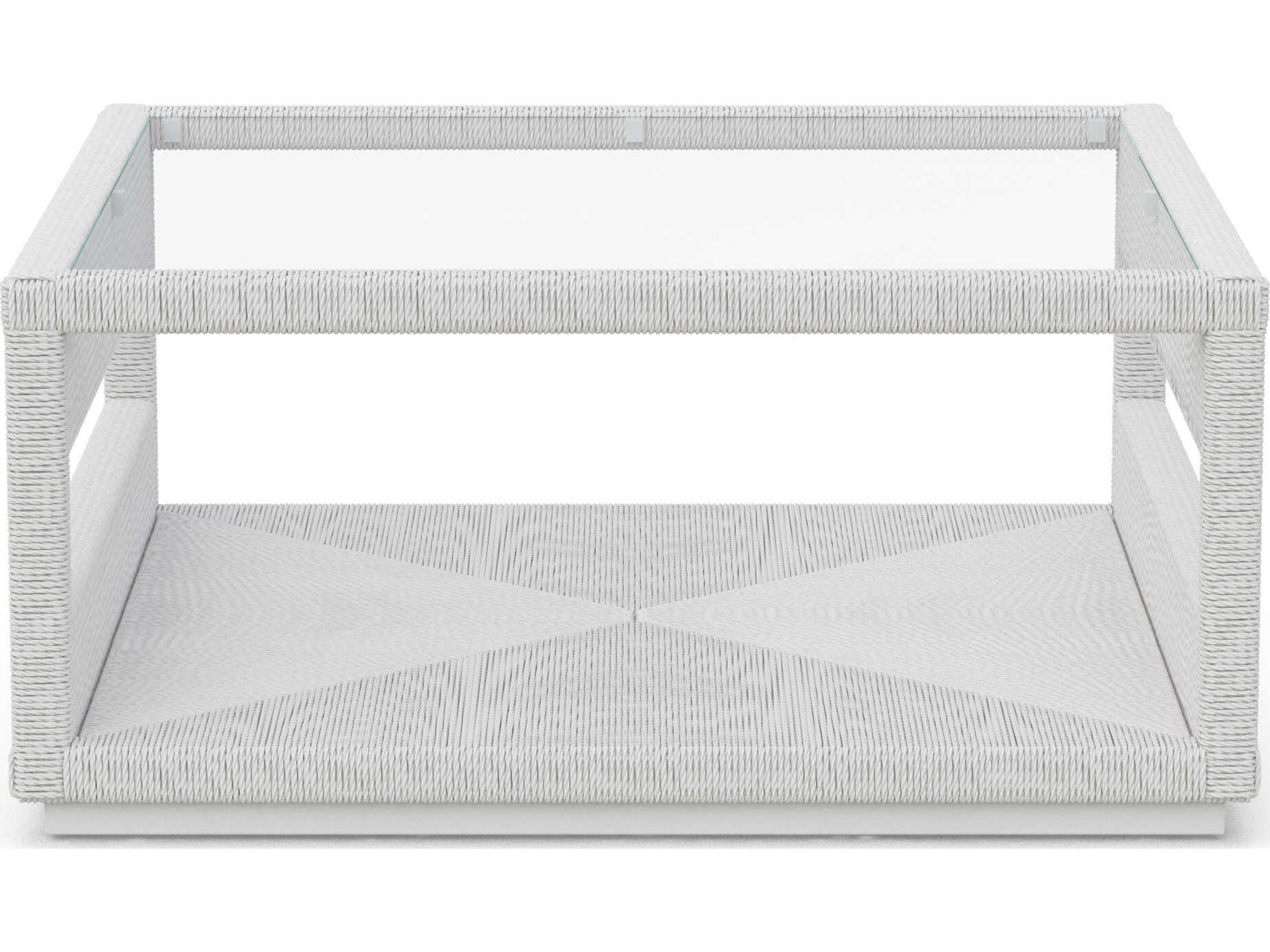 Azzurro Living Cyprus Bone All-weather Wicker Square Coffee Table