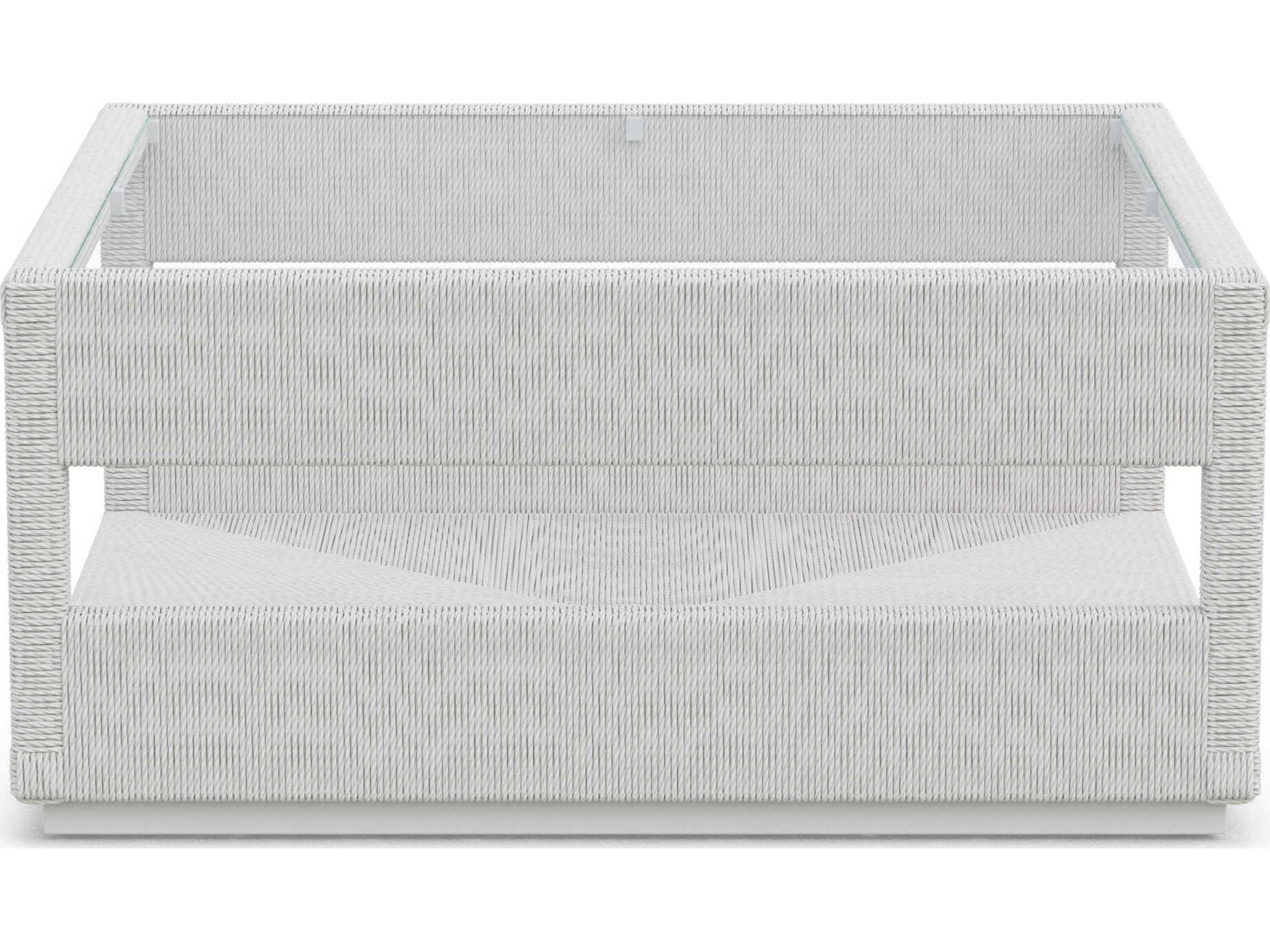 Azzurro Living Cyprus Bone All-weather Wicker Square Coffee Table