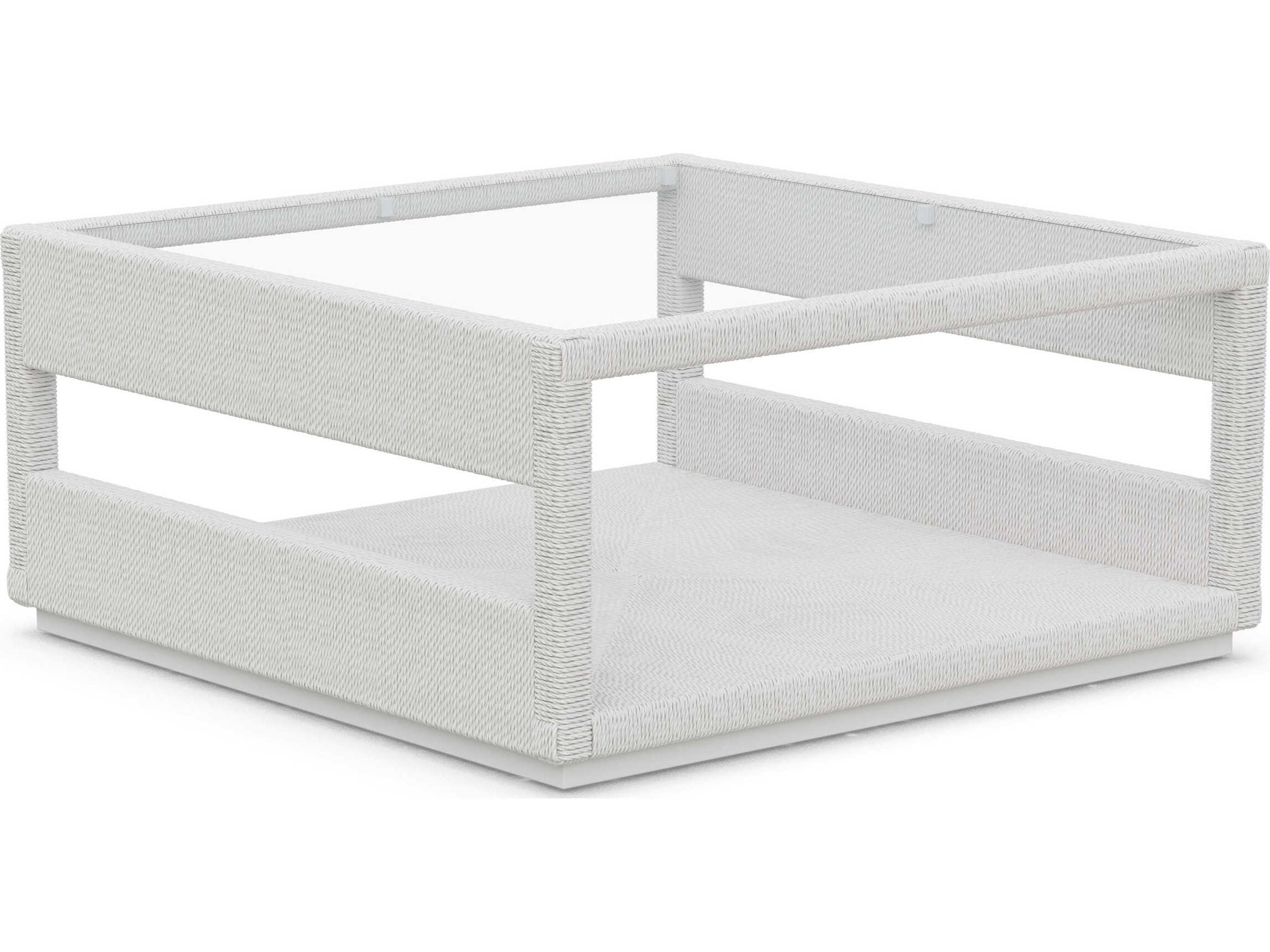 Azzurro Living Cyprus Bone All-weather Wicker Square Coffee Table
