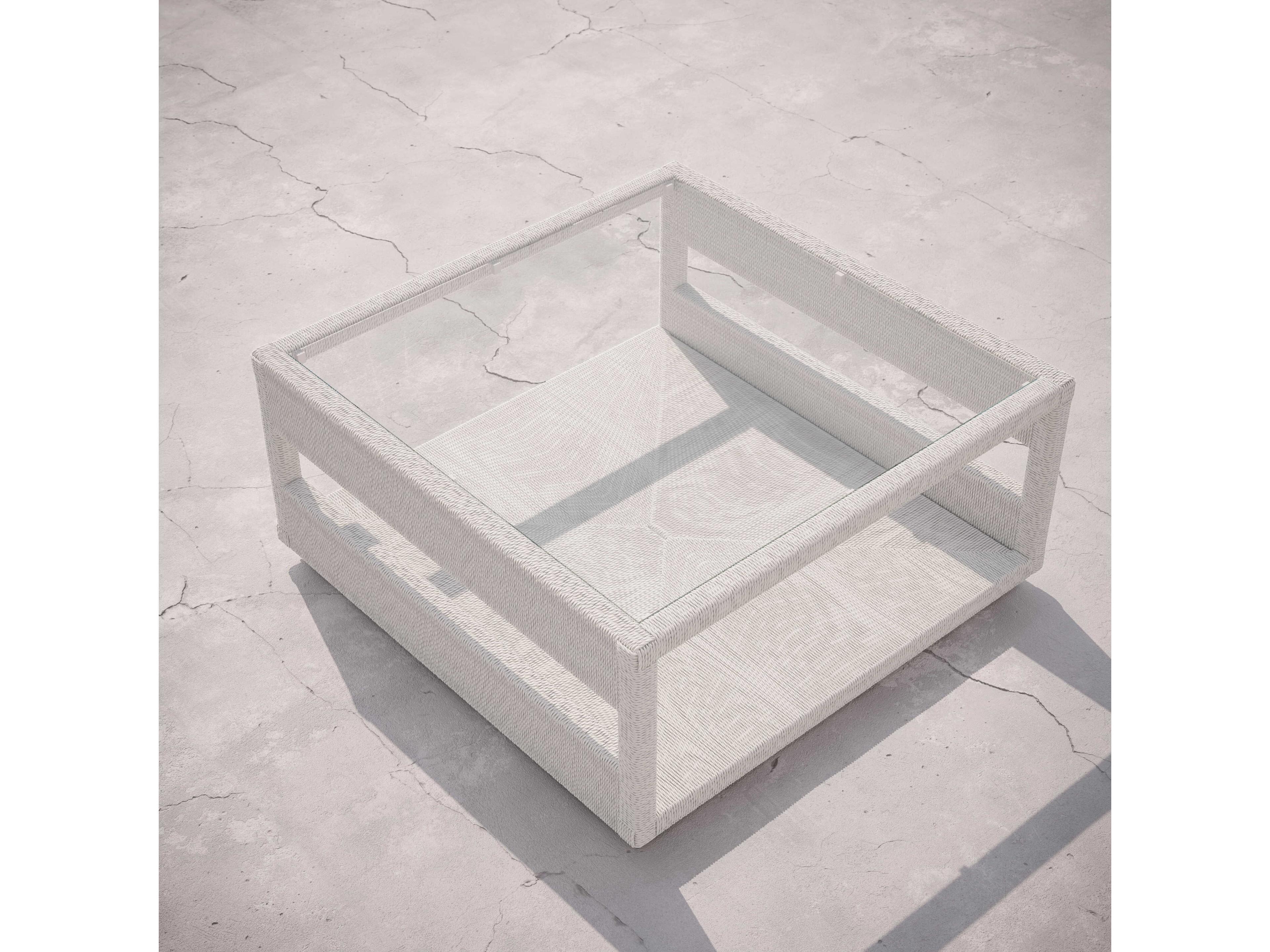 Azzurro Living Cyprus Bone All-weather Wicker Square Coffee Table