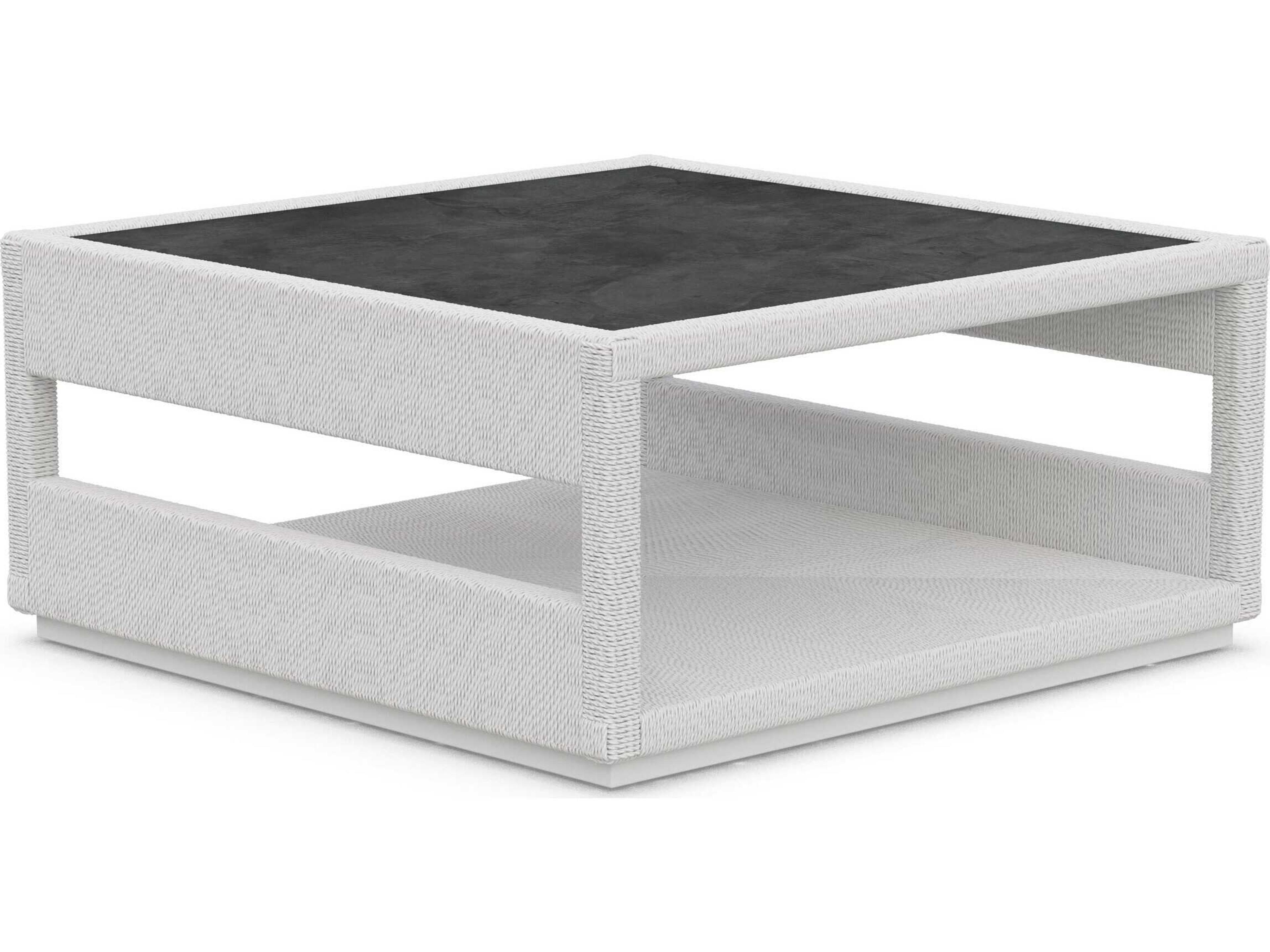 Cyprus Bone All-weather Wicker Square Coffee Table