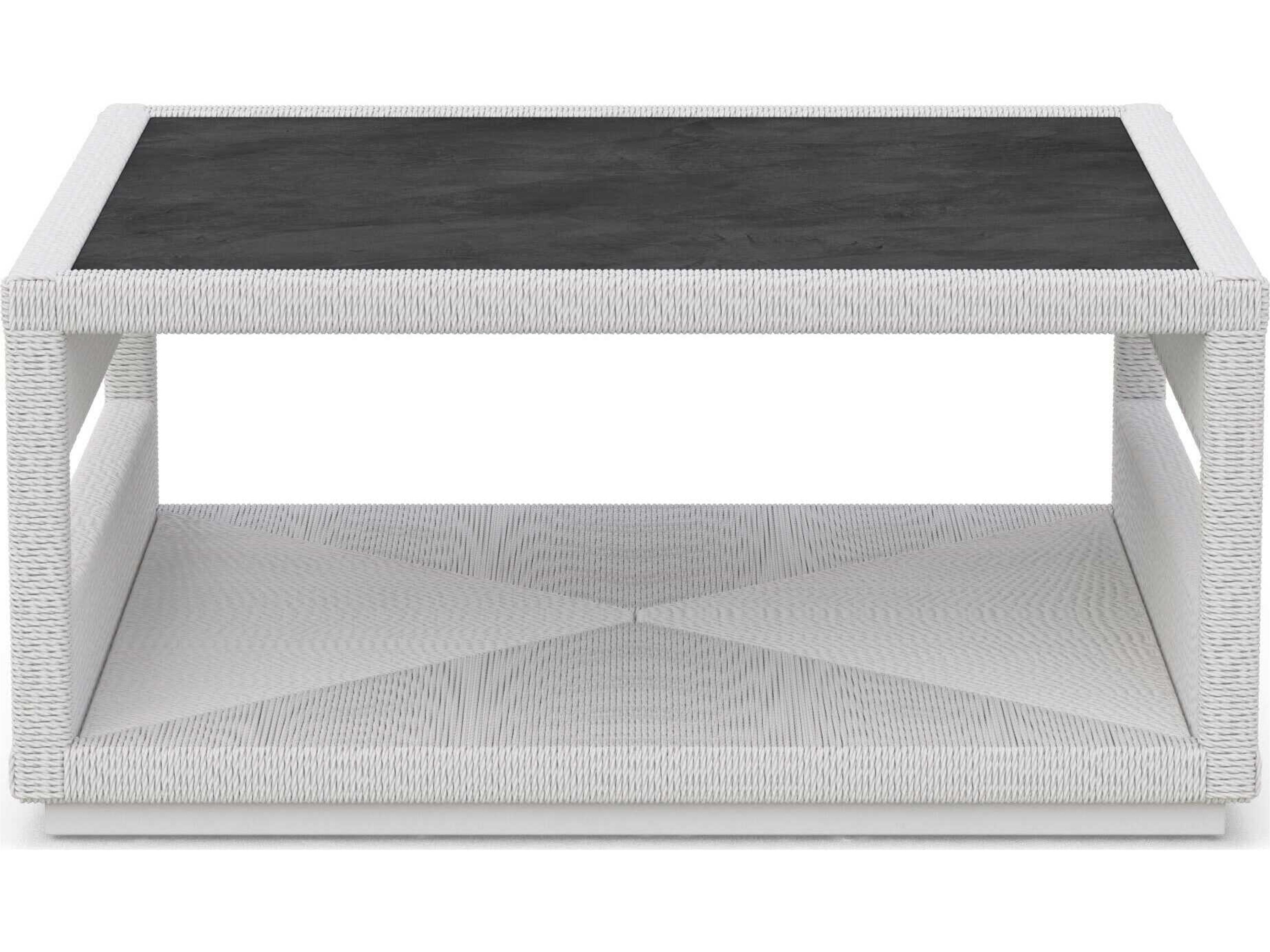 Azzurro Living Cyprus Bone All-weather Wicker Square Coffee Table