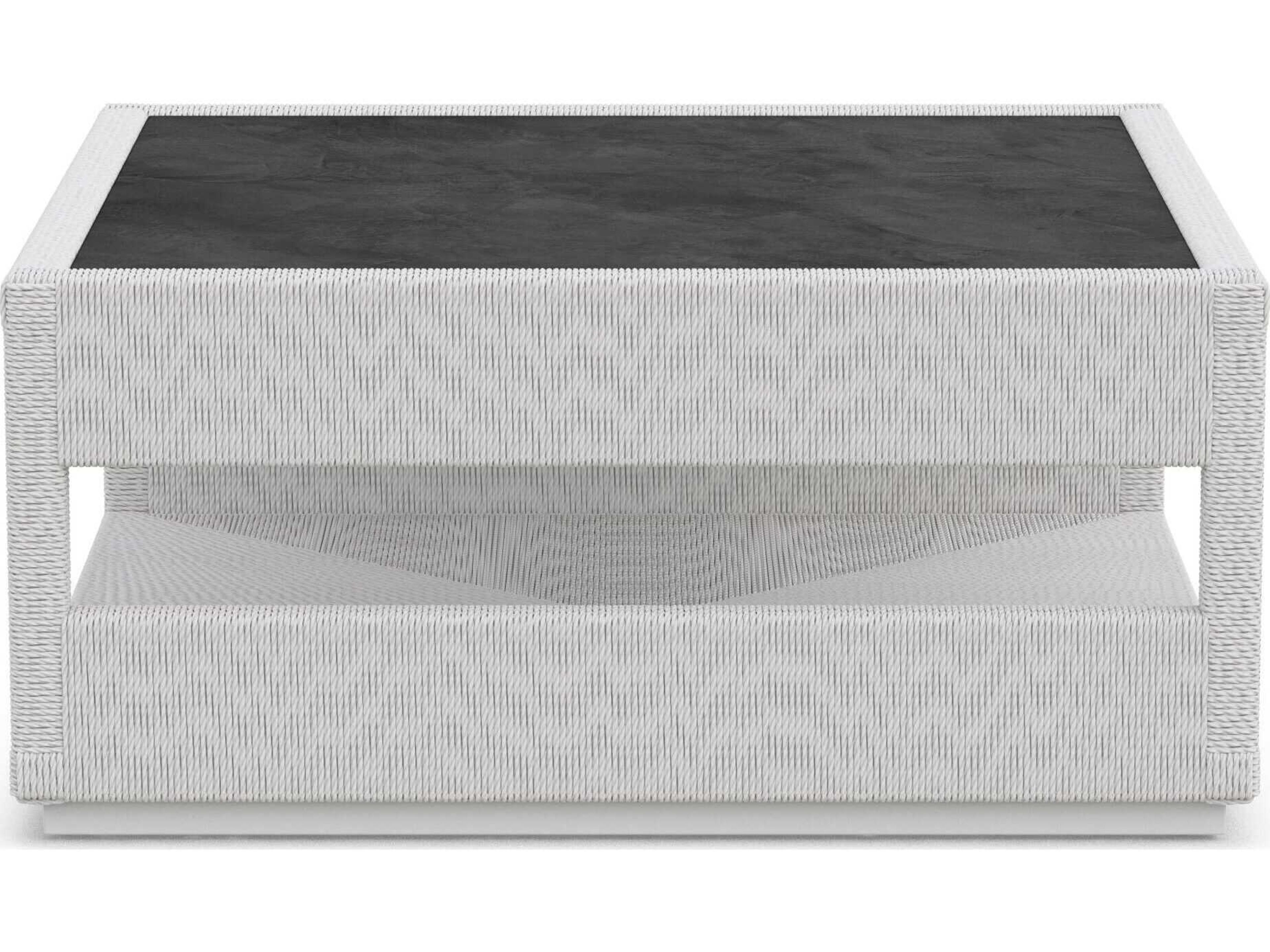 Azzurro Living Cyprus Bone All-weather Wicker Square Coffee Table