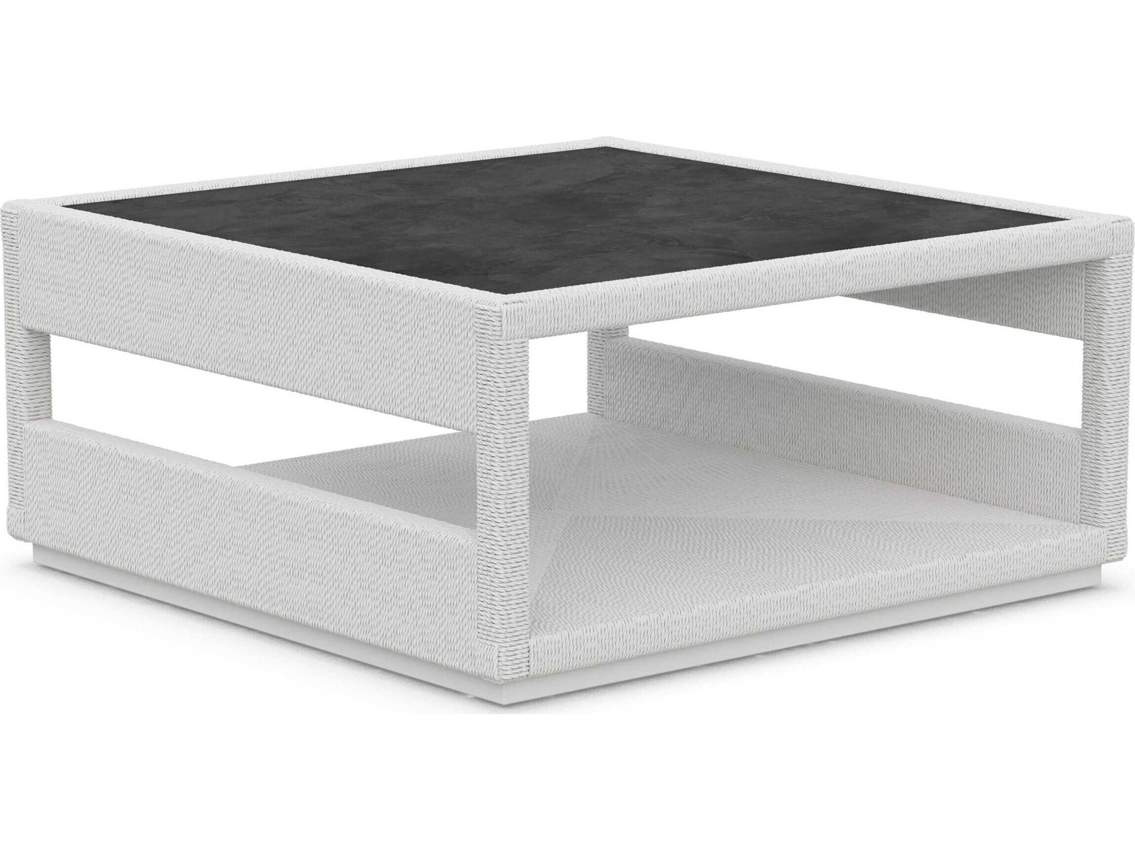 Azzurro Living Cyprus Bone All-weather Wicker Square Coffee Table