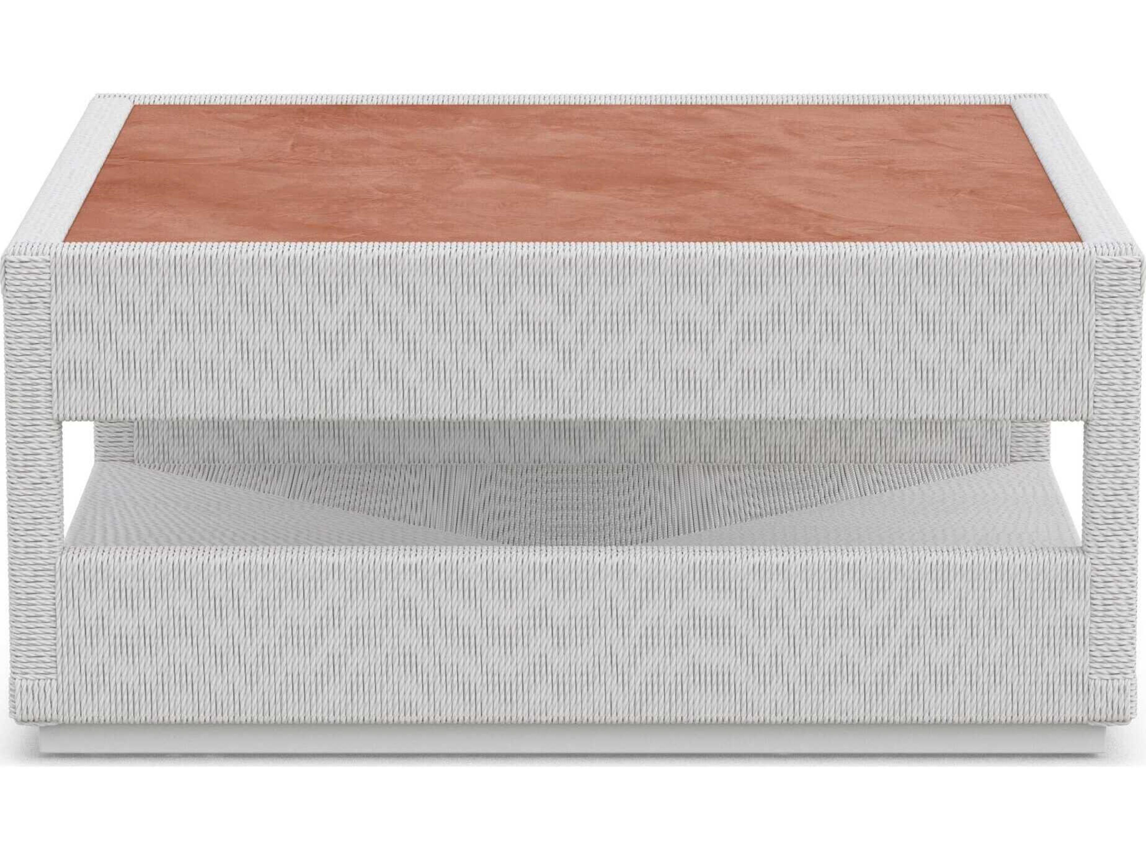 Azzurro Living Cyprus Bone All-weather Wicker Square Coffee Table