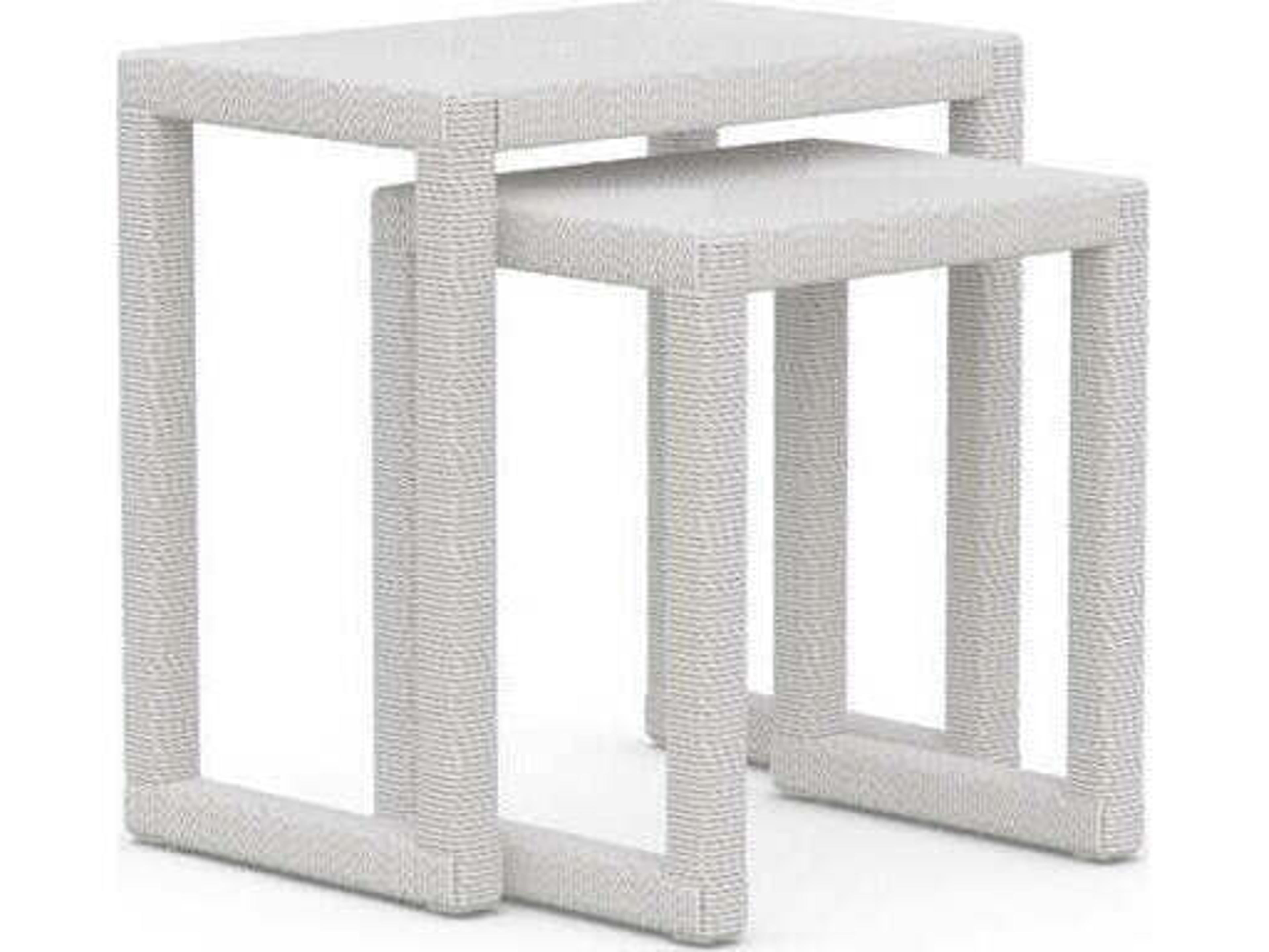 Cyprus Wicker Nesting Tables Rectangular Outdoor