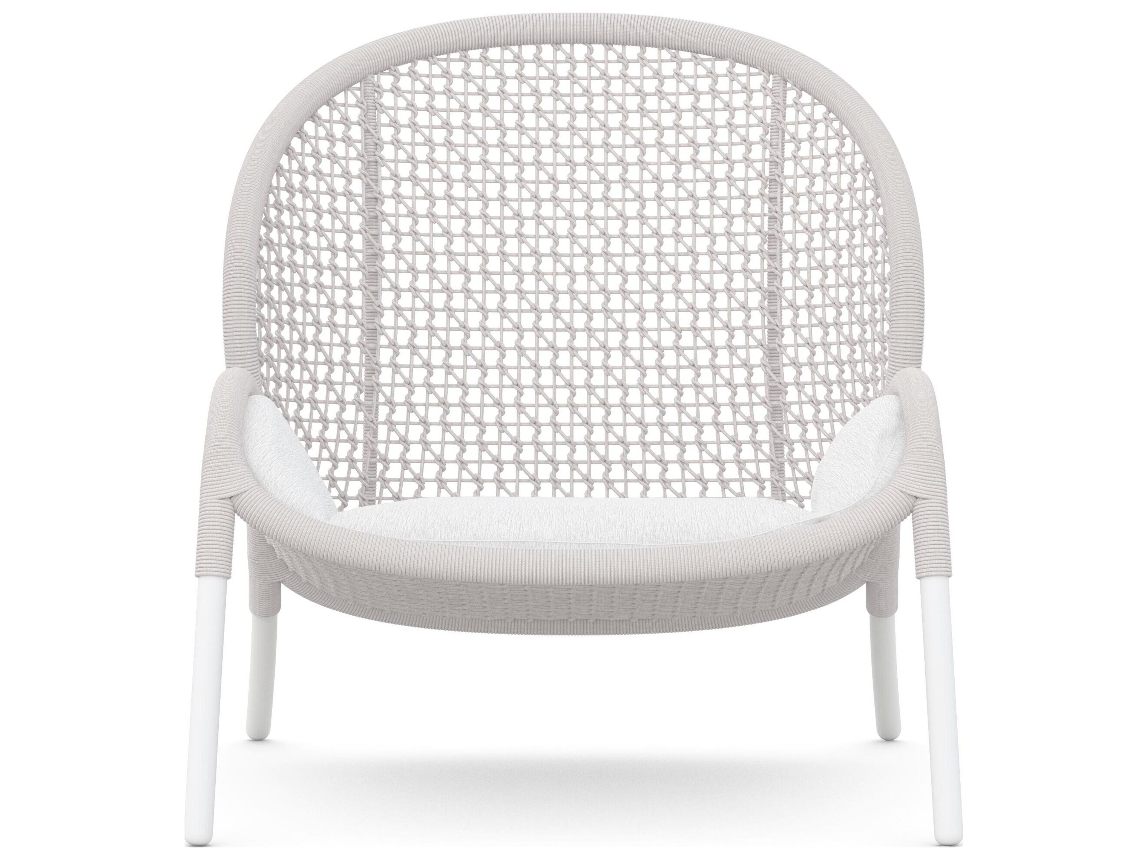 Azzurro Living Dune Sand All-Weather Rope Patio Lounge Chair with Cloud Cushion