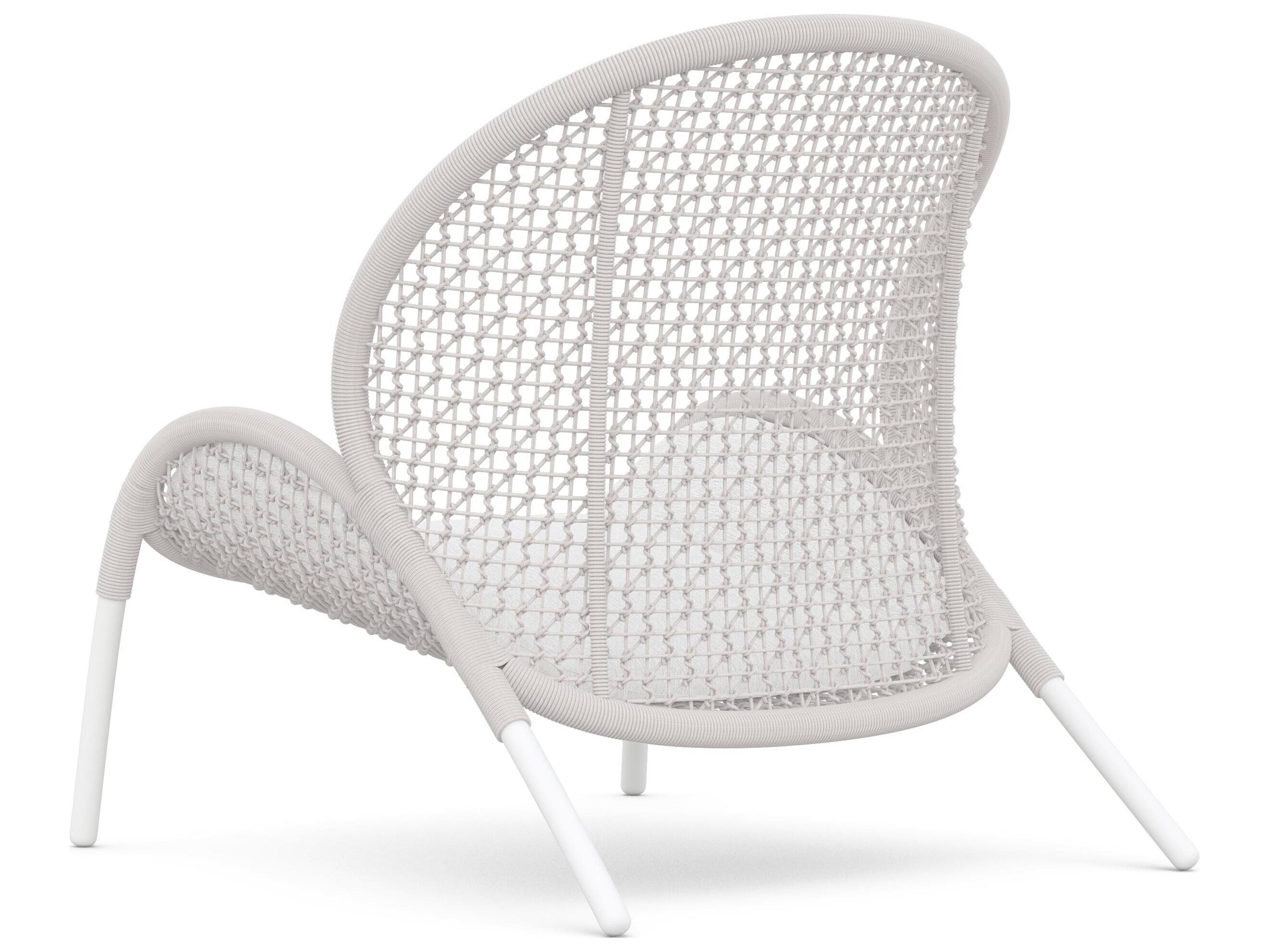 Azzurro Living Dune Sand All-Weather Rope Patio Lounge Chair with Cloud Cushion