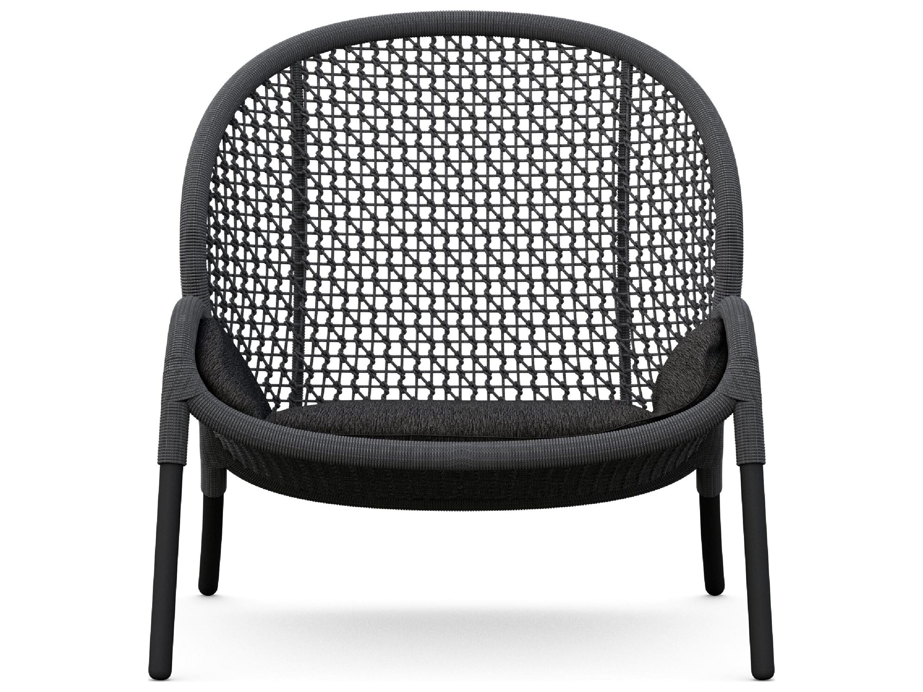 Azzurro Living Dune Ash All-Weather Rope Outdoor Lounge Chair with Midnight Cushion