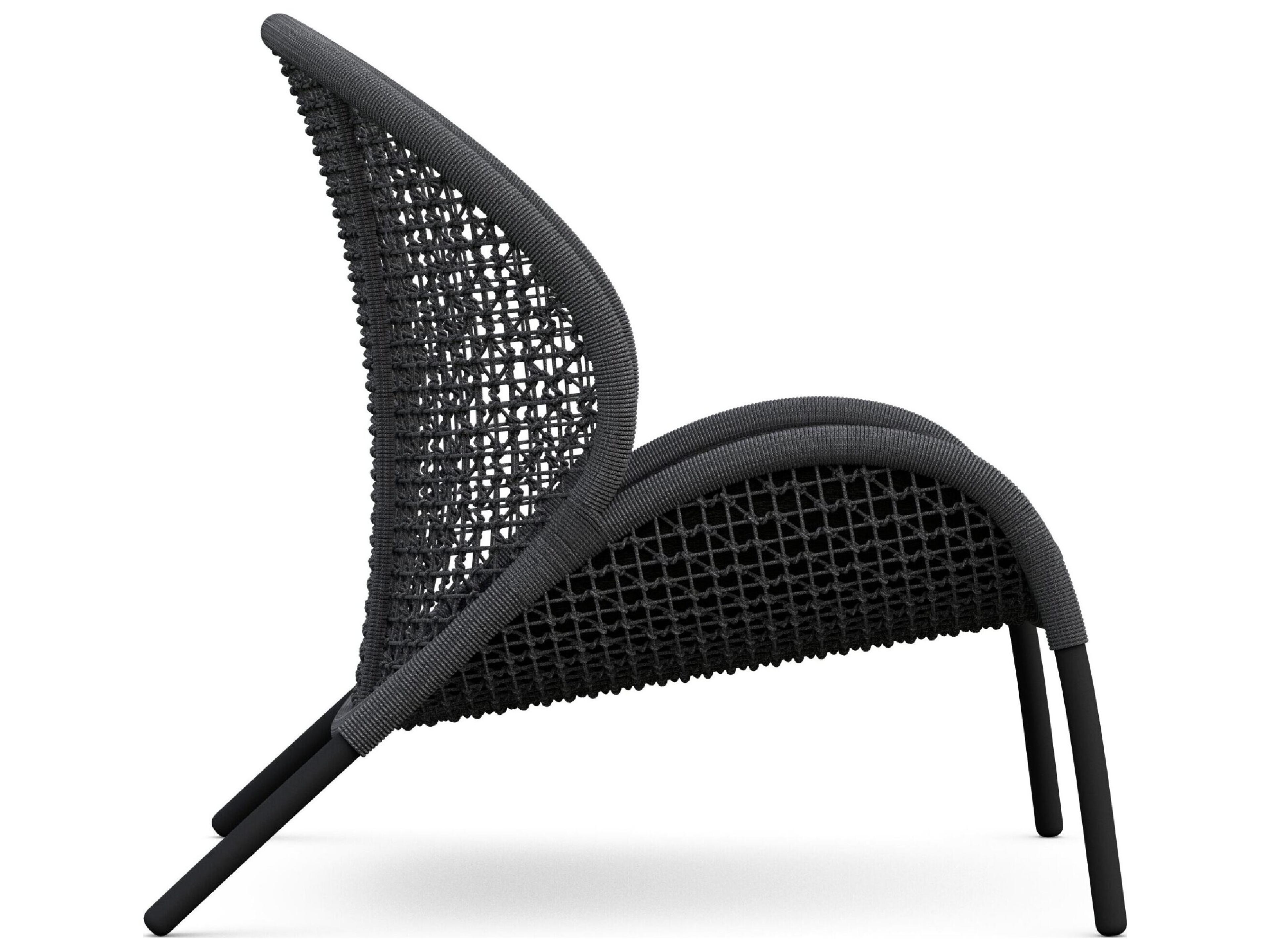 Azzurro Living Dune Ash All-Weather Rope Outdoor Lounge Chair with Midnight Cushion