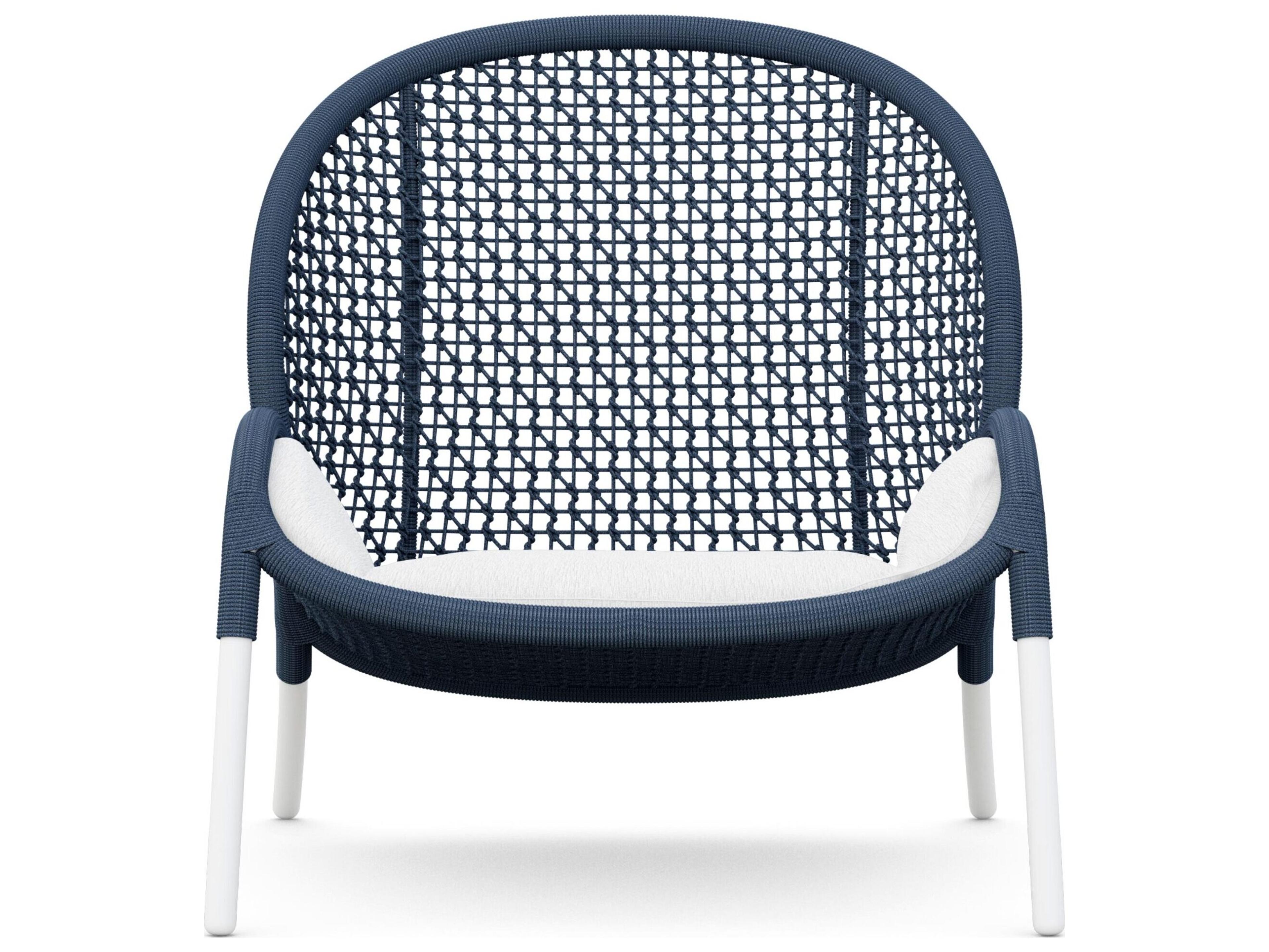 Azzurro Living Dune Royal All-Weather Rope Outdoor Patio Lounge Chair with Cloud Cushion