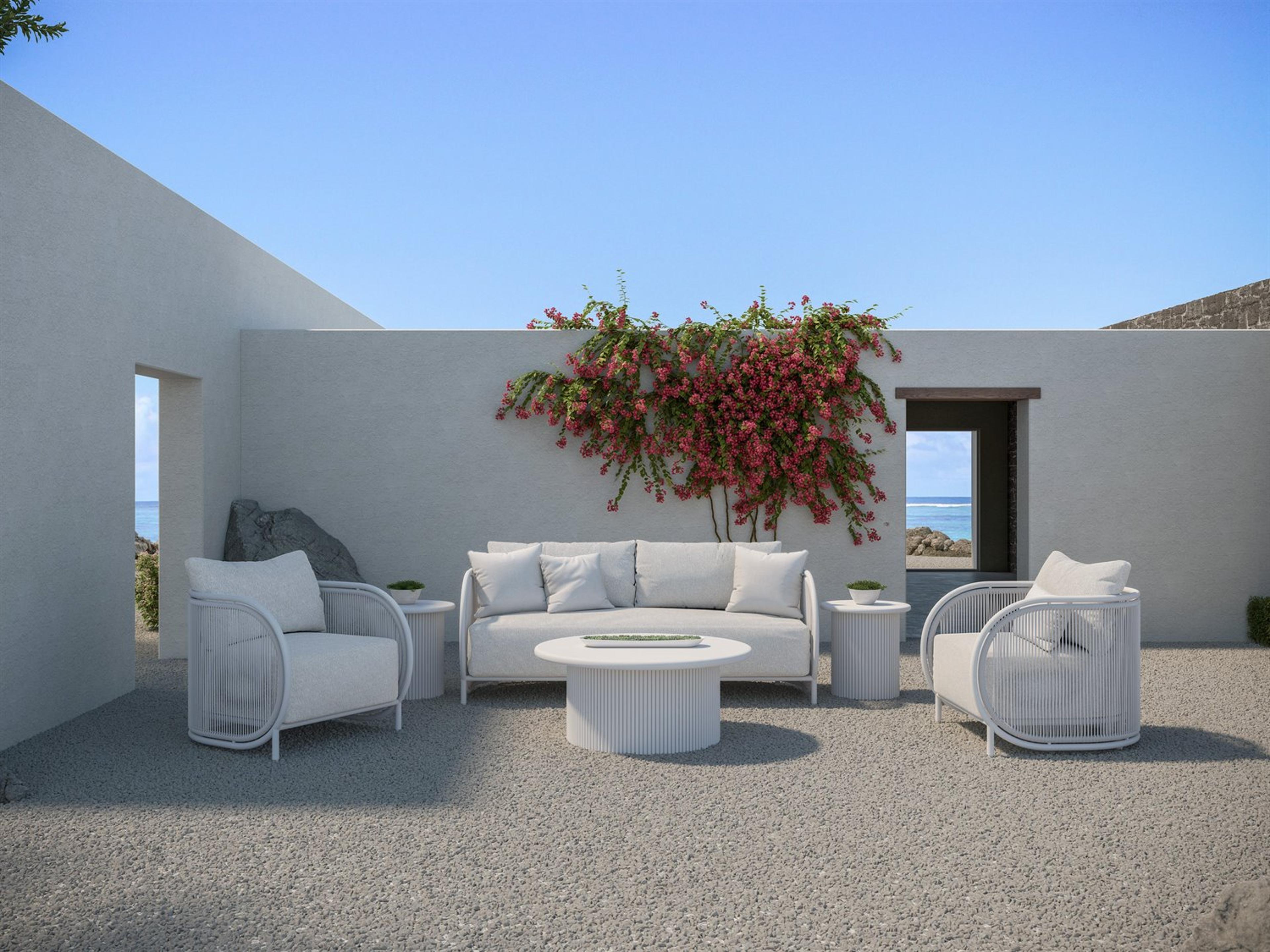 Kamari White Mist All-Weather Rope Outdoor Lounge Set with Cloud Cushion