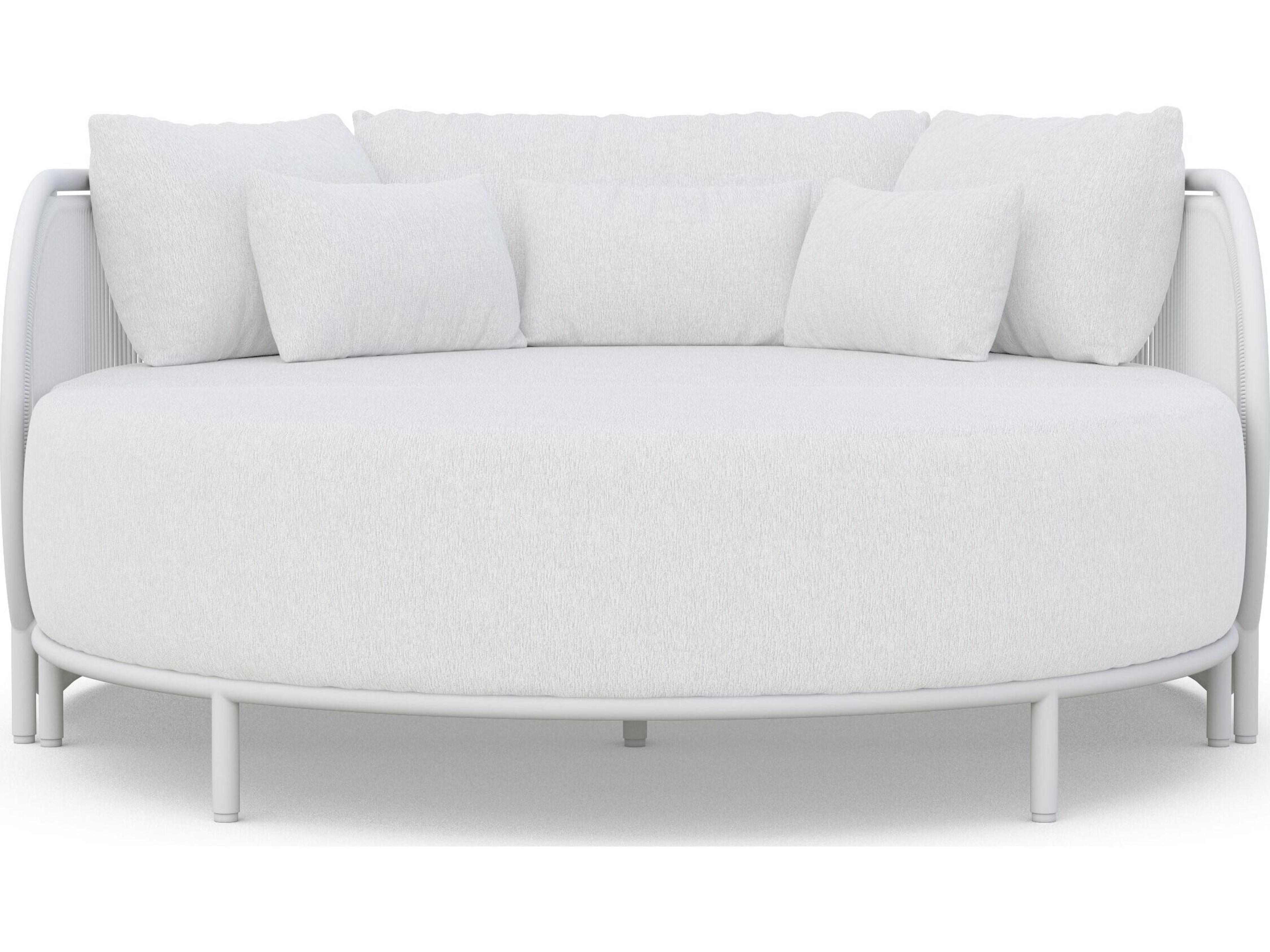 Azzurro Living Kamari White Mist All-Weather Rope Patio Daybed with Cloud Cushion