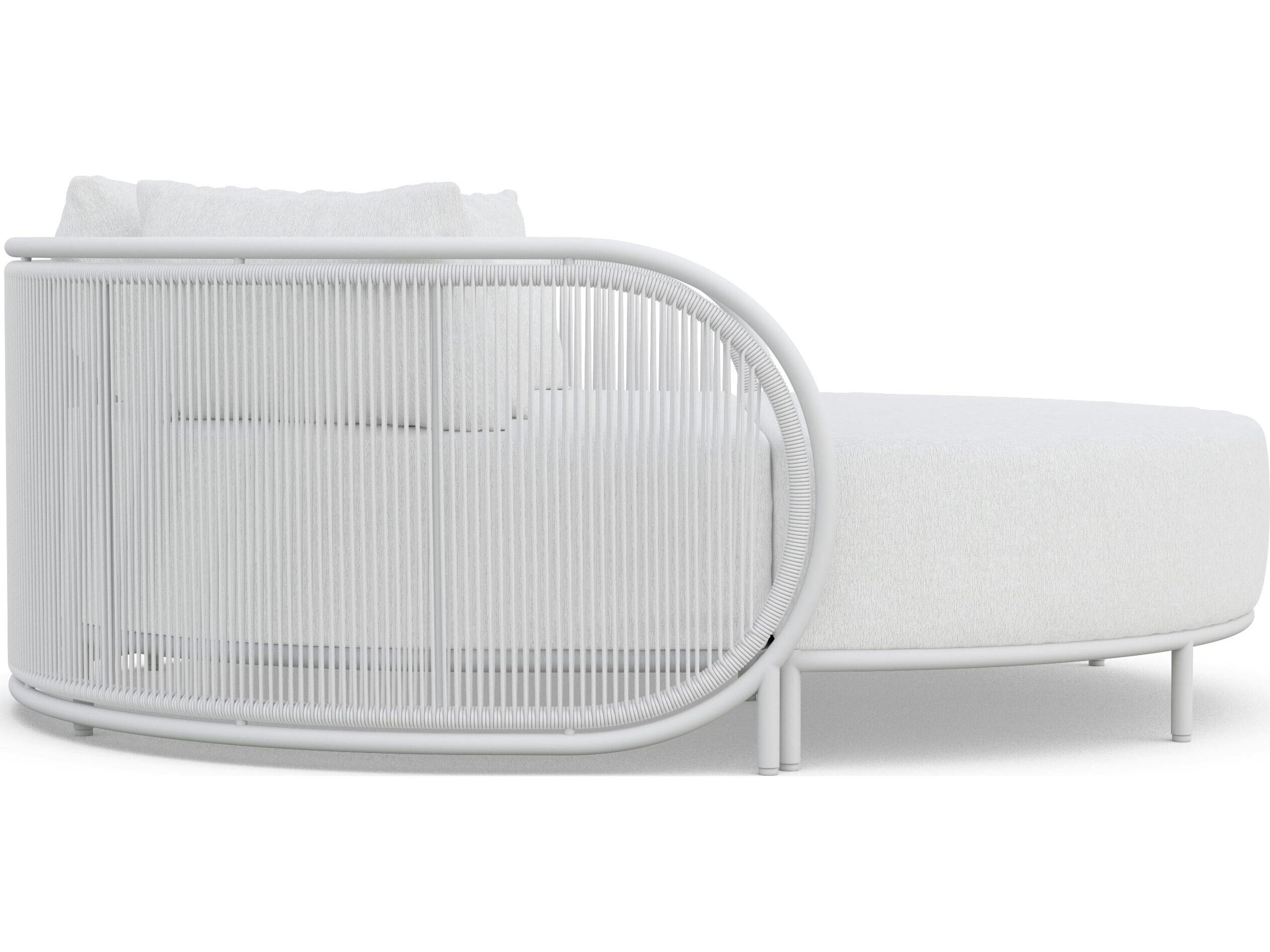 Azzurro Living Kamari White Mist All-Weather Rope Patio Daybed with Cloud Cushion