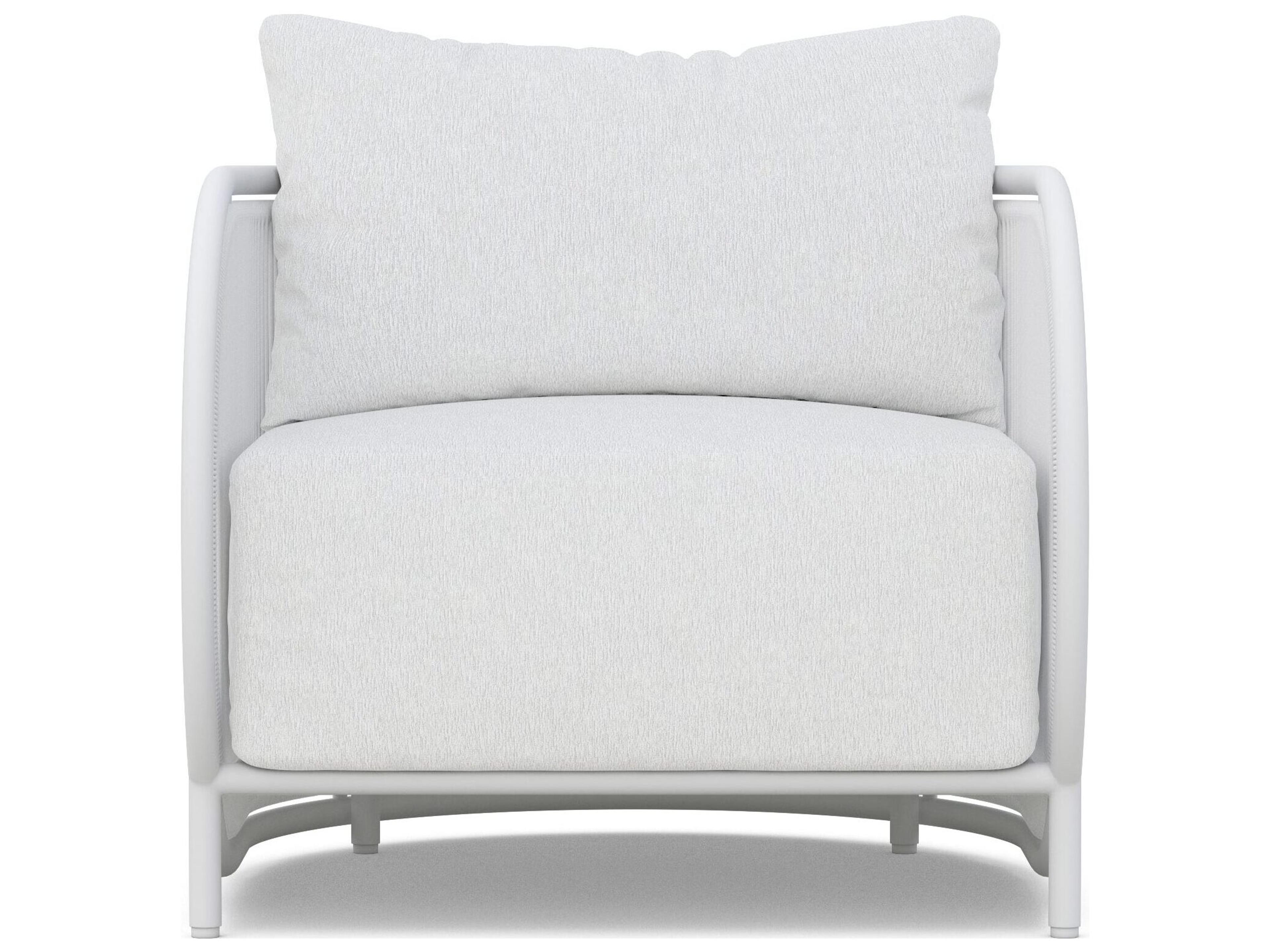 Azzurro Living Kamari White Mist All-Weather Rope Patio Lounge Chair with Cloud Cushion