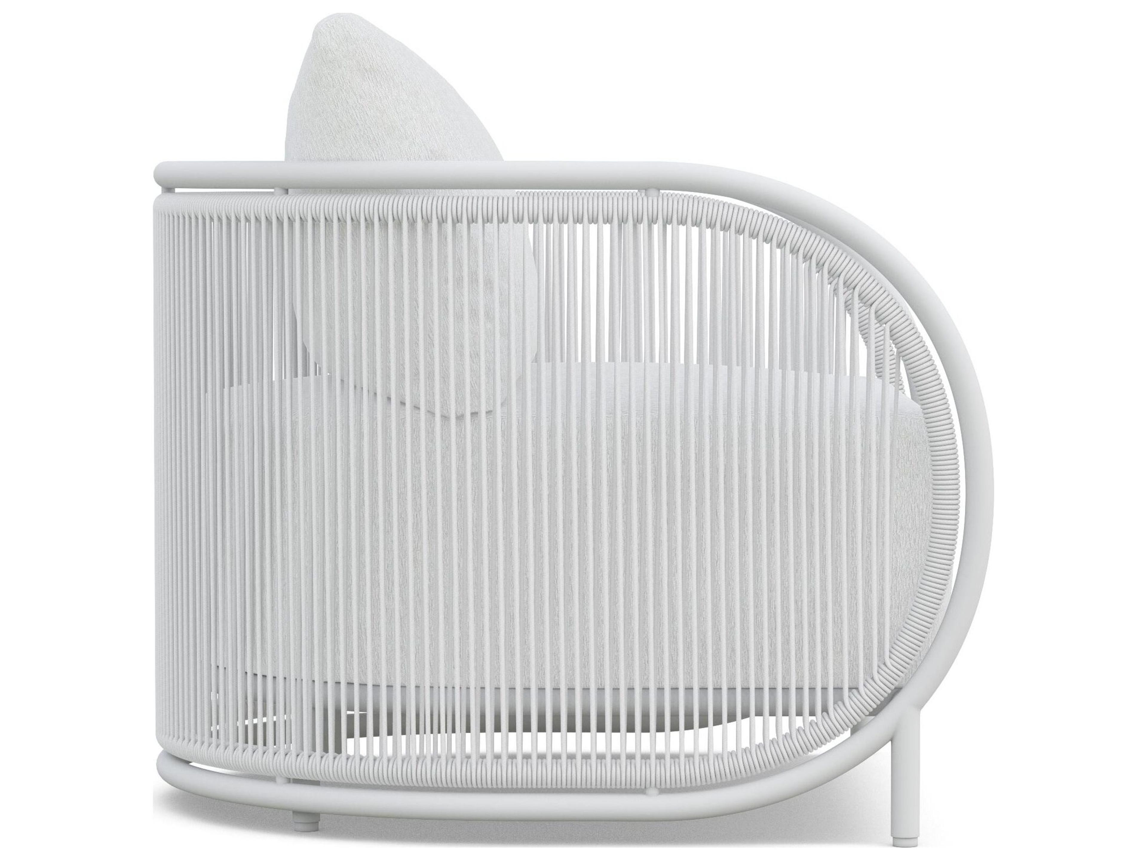 Azzurro Living Kamari White Mist All-Weather Rope Patio Lounge Chair with Cloud Cushion