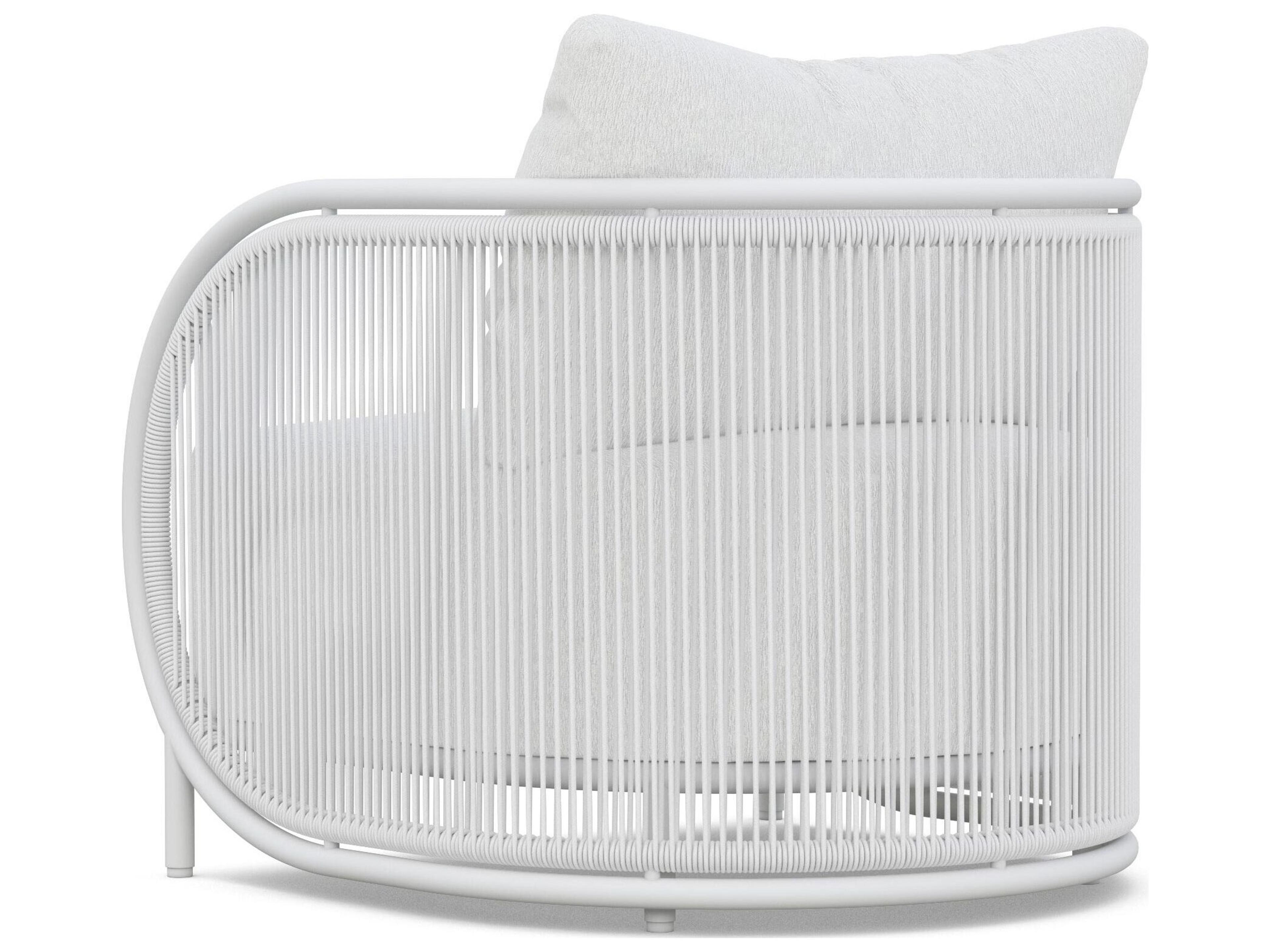 Azzurro Living Kamari White Mist All-Weather Rope Patio Lounge Chair with Cloud Cushion