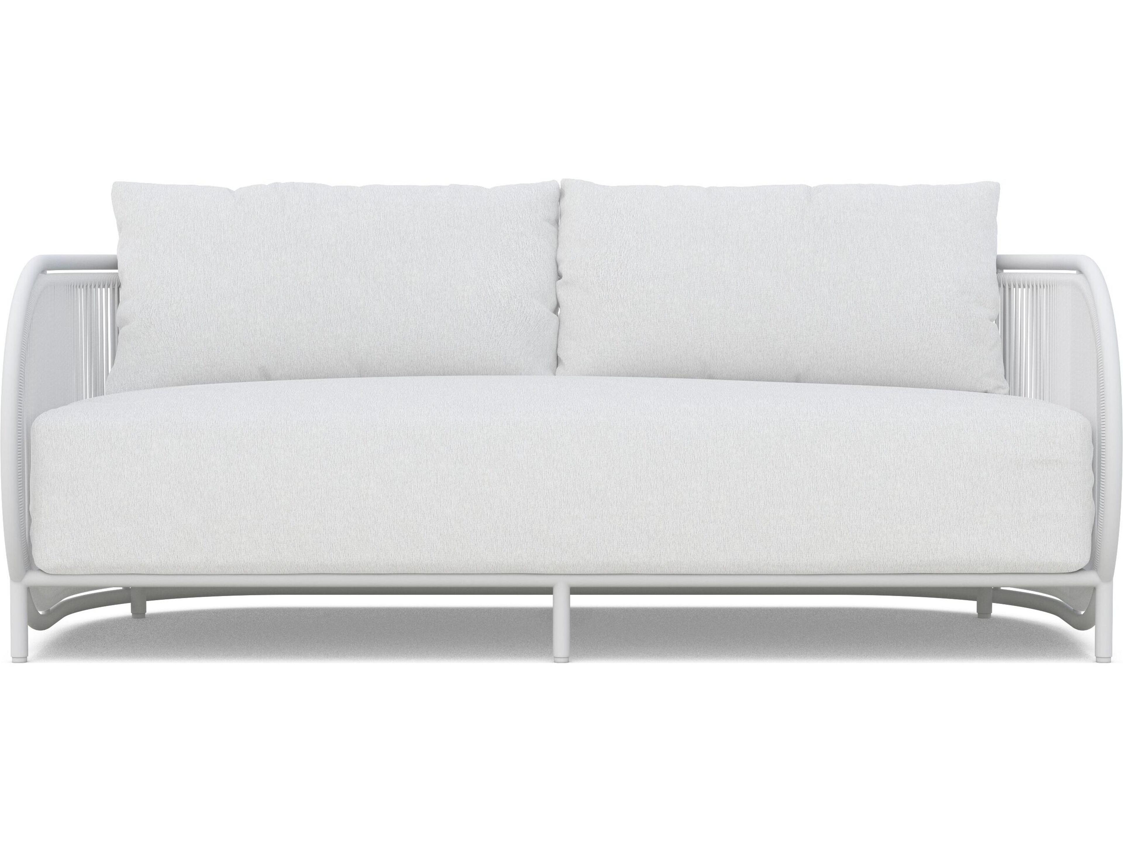 Azzurro Living Kamari White Mist All-Weather Rope Outdoor Sofa with Cloud Cushion