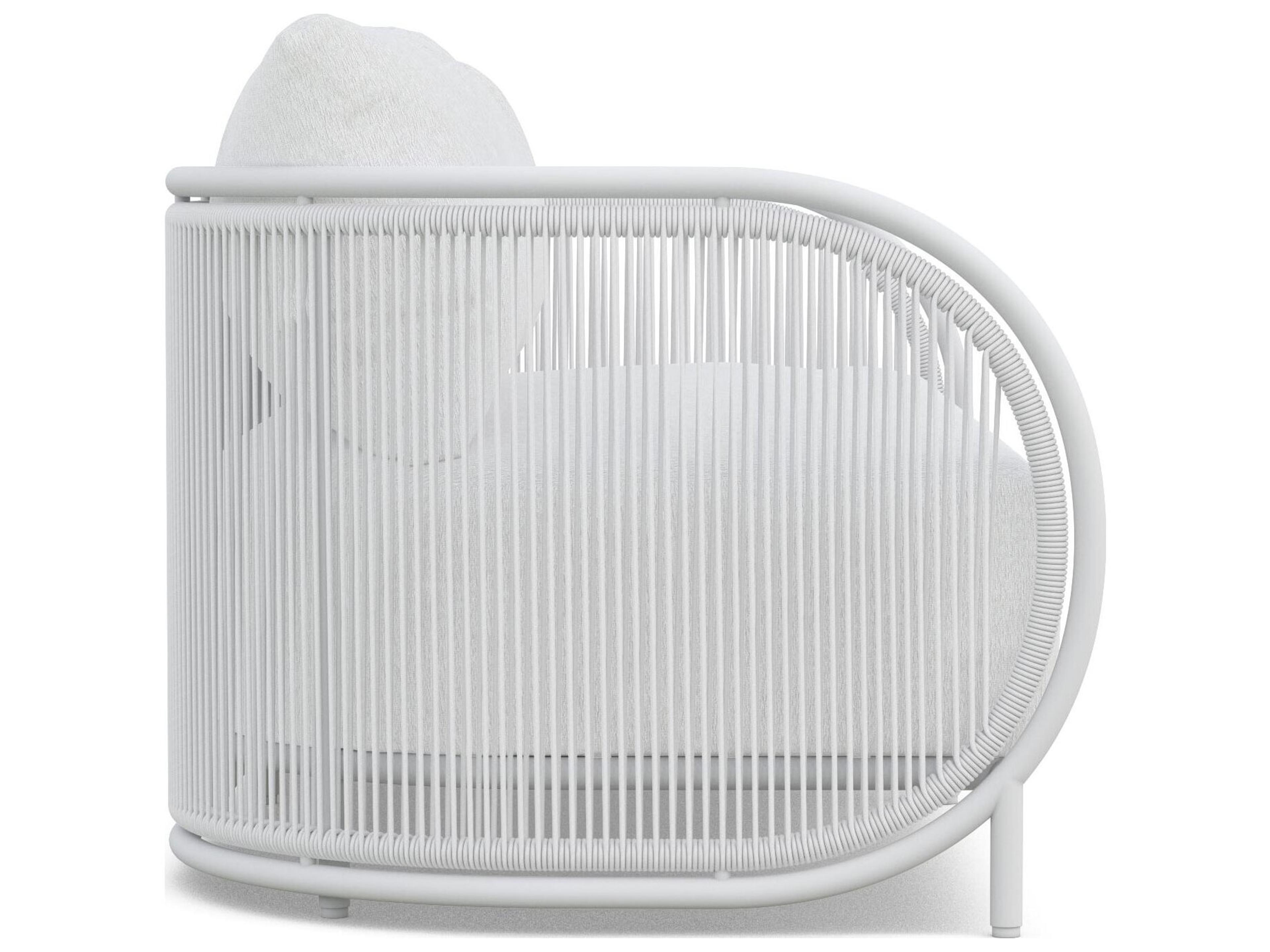 Azzurro Living Kamari White Mist All-Weather Rope Outdoor Sofa with Cloud Cushion