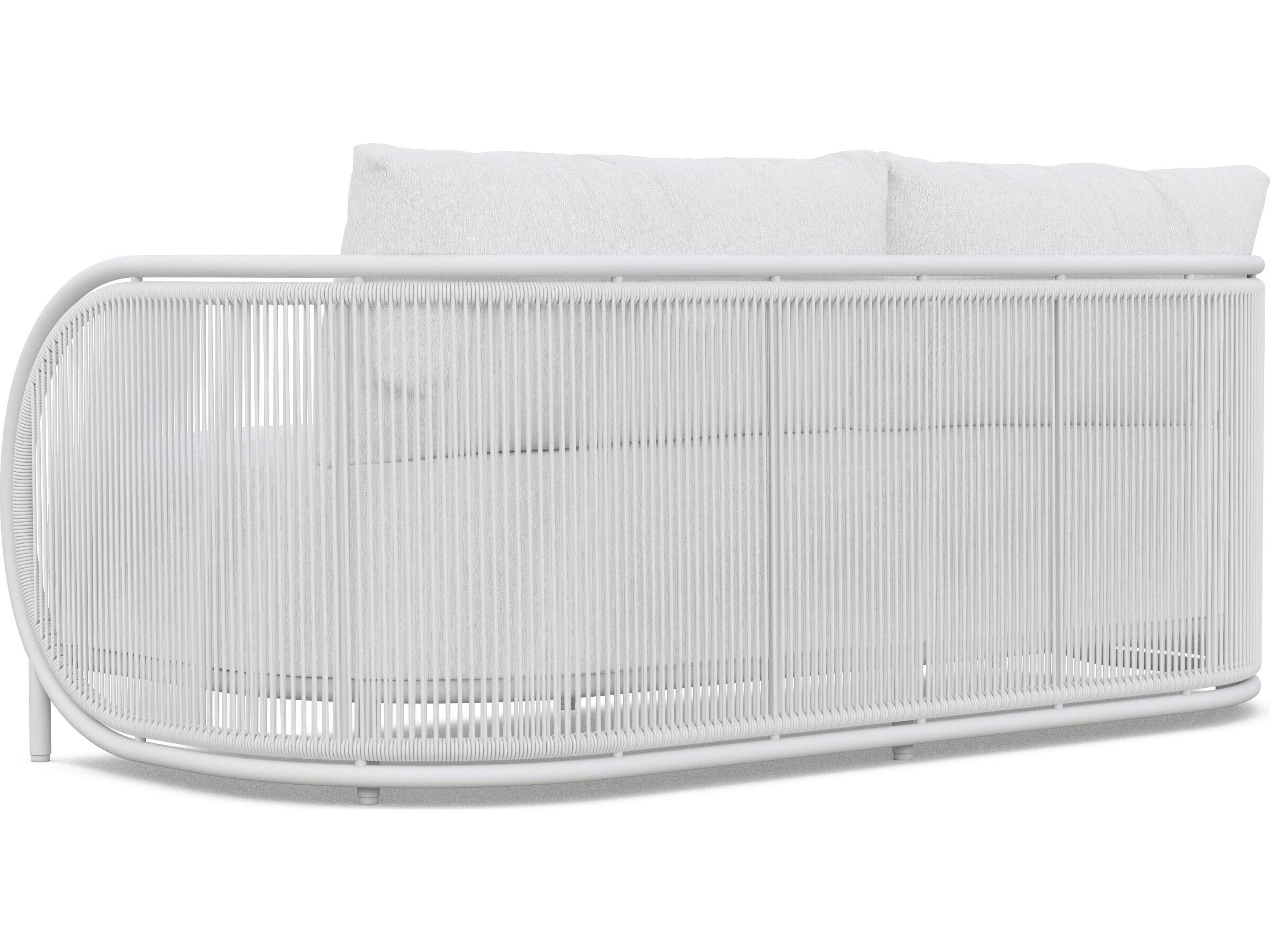 Azzurro Living Kamari White Mist All-Weather Rope Outdoor Sofa with Cloud Cushion