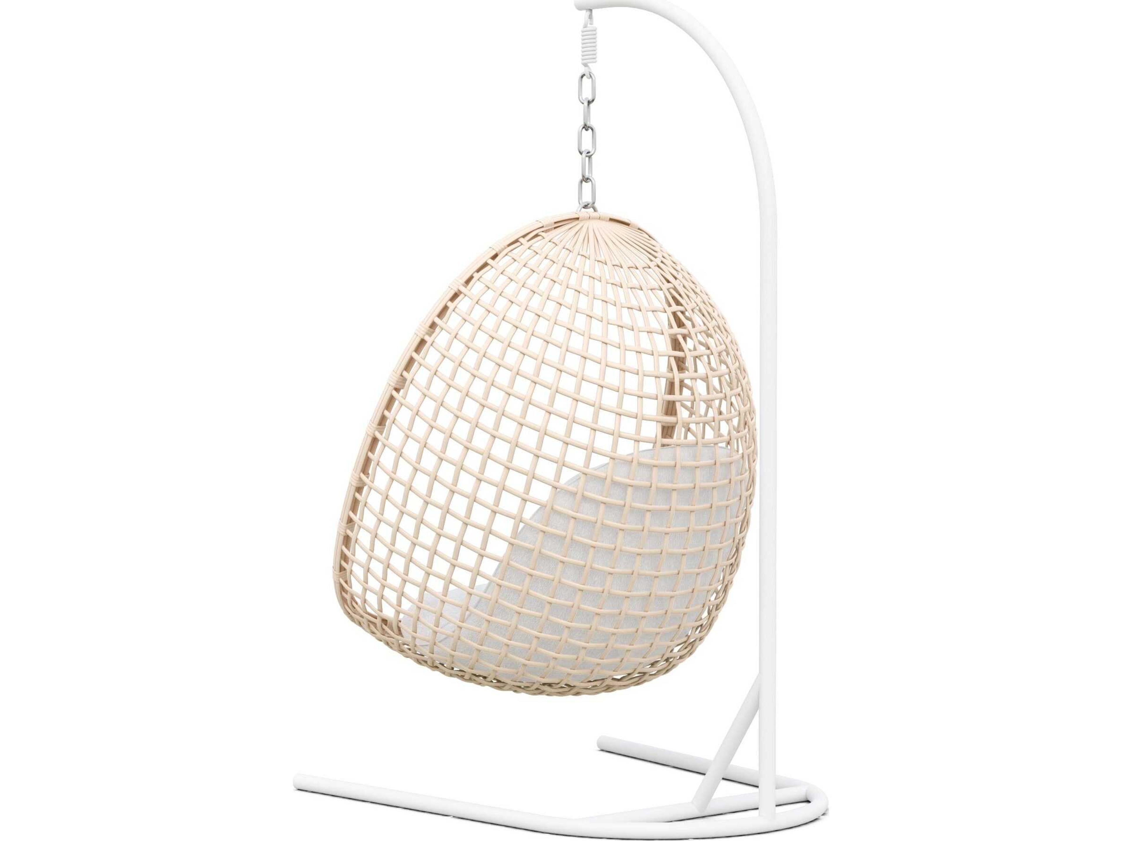 Azzurro Living Kiawah Matte White Aluminum Rope Cushion Swing