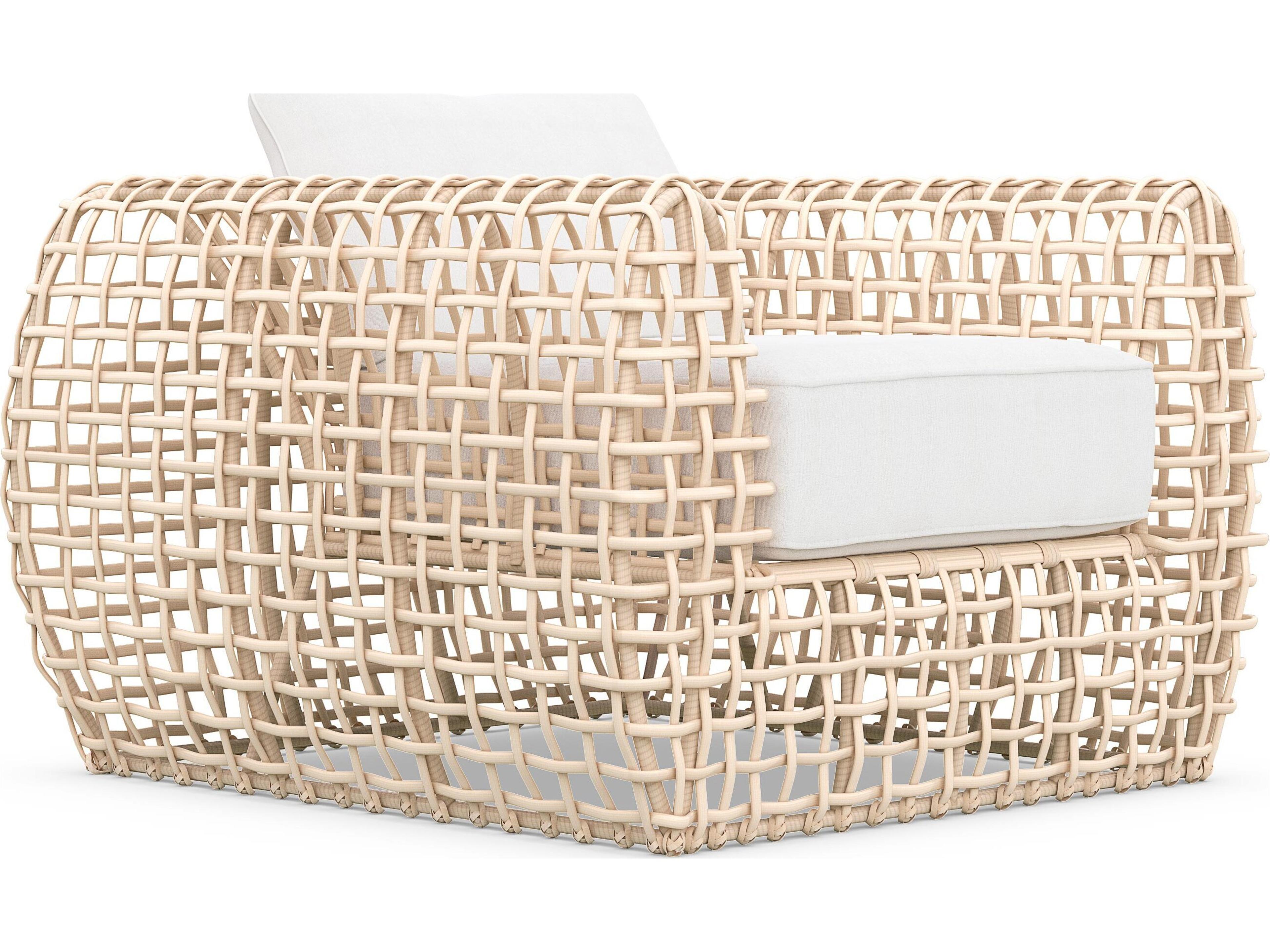 Kiawah Almond All-Weather Wicker Sofa with Cloud Cushion