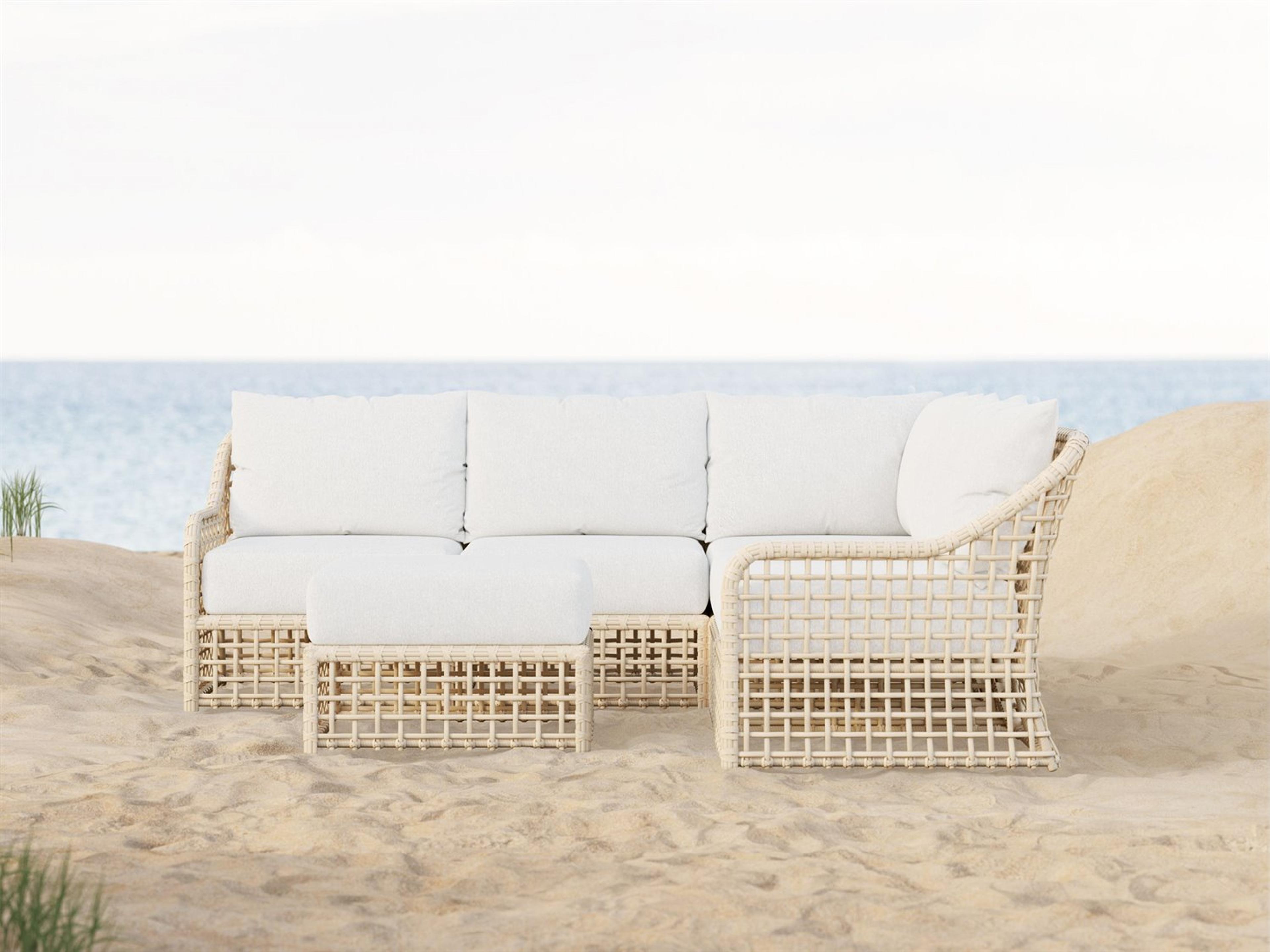 Kiawah Almond All-Weather Wicker Sectional Outdoor Lounge Set
