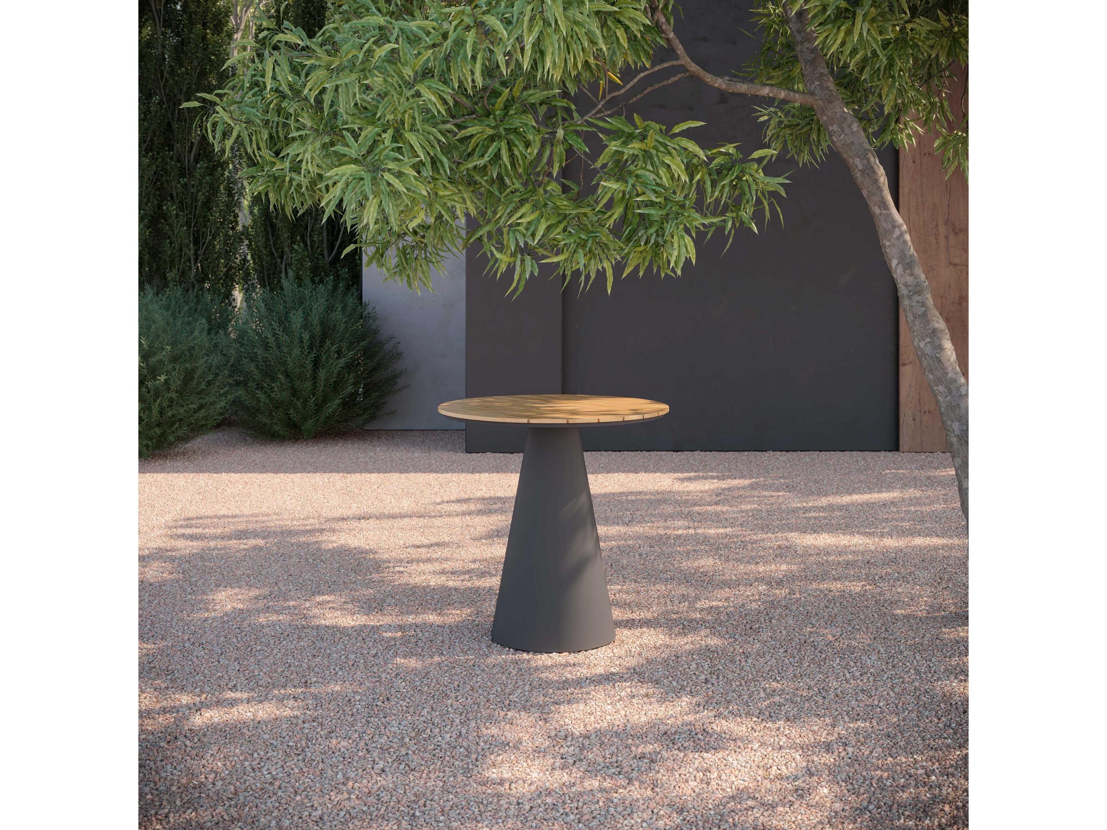 Azzurro Living Leon Matte Charcoal Aluminum Round Counter Table