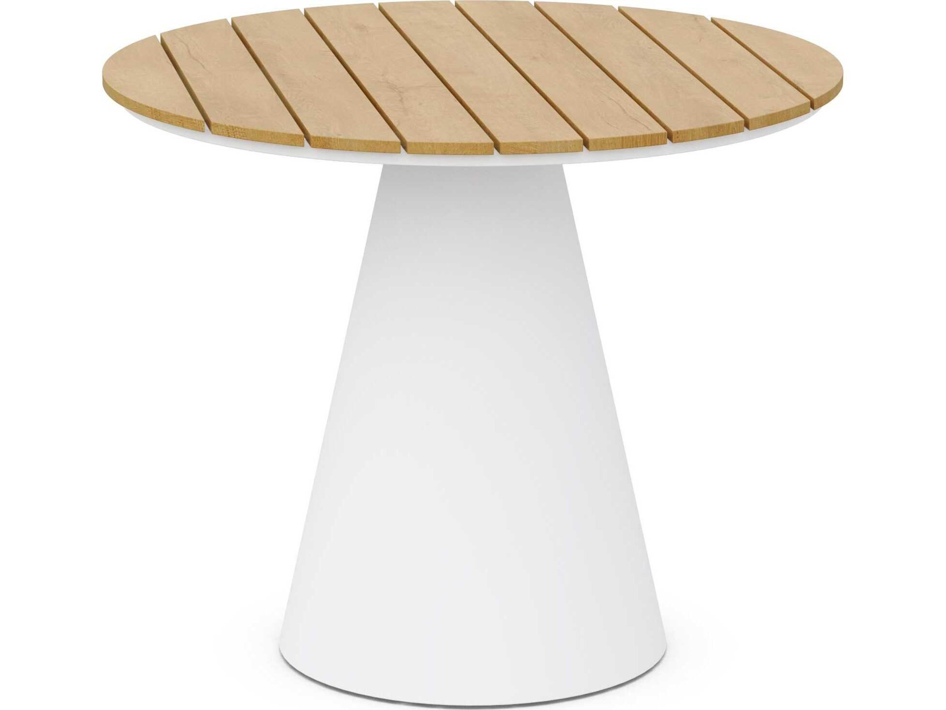 Azzurro Living Leon Matte White Aluminum Round Dining Table