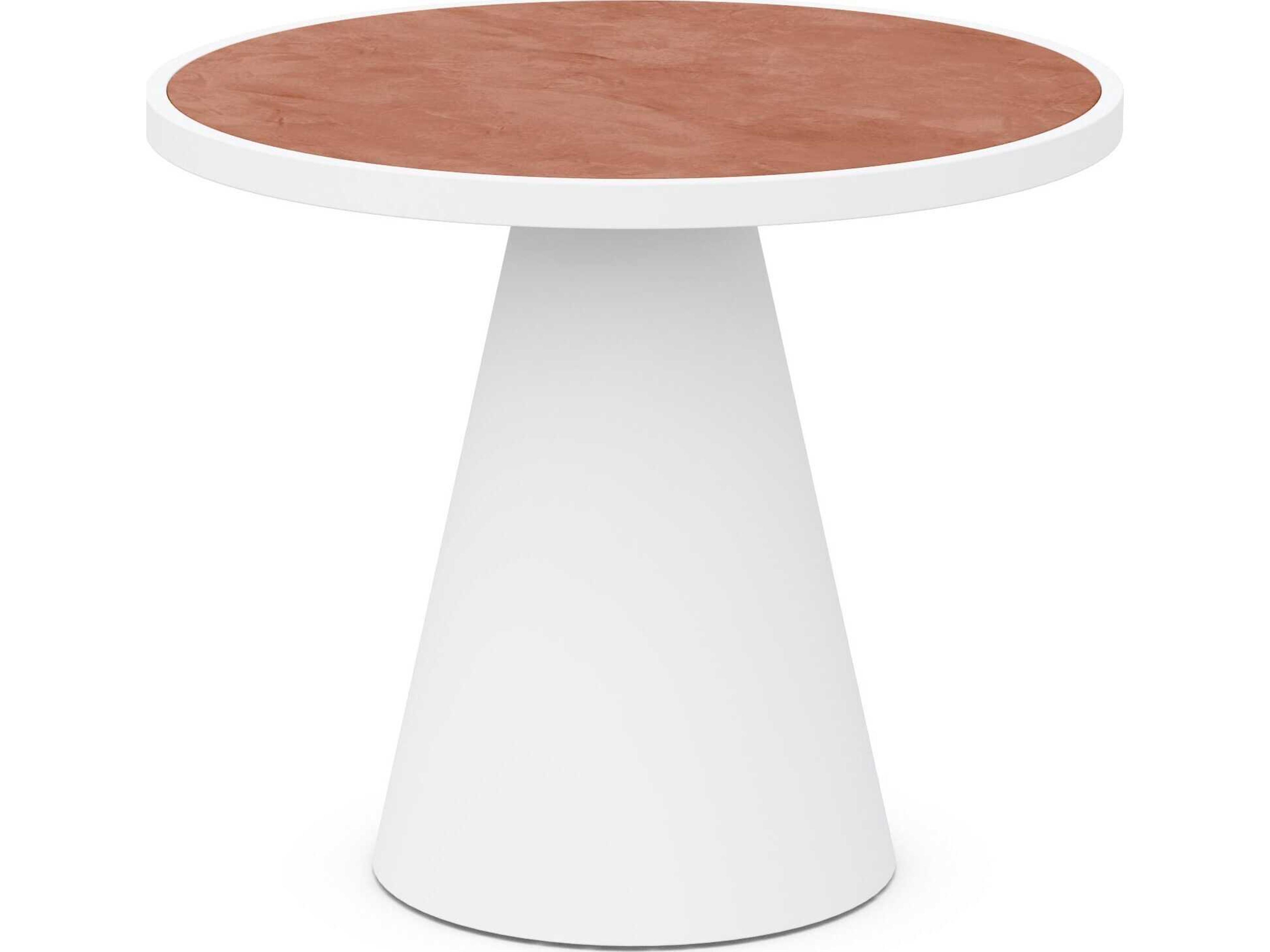 Azzurro Living Leon Matte White Aluminum Round Dining Table