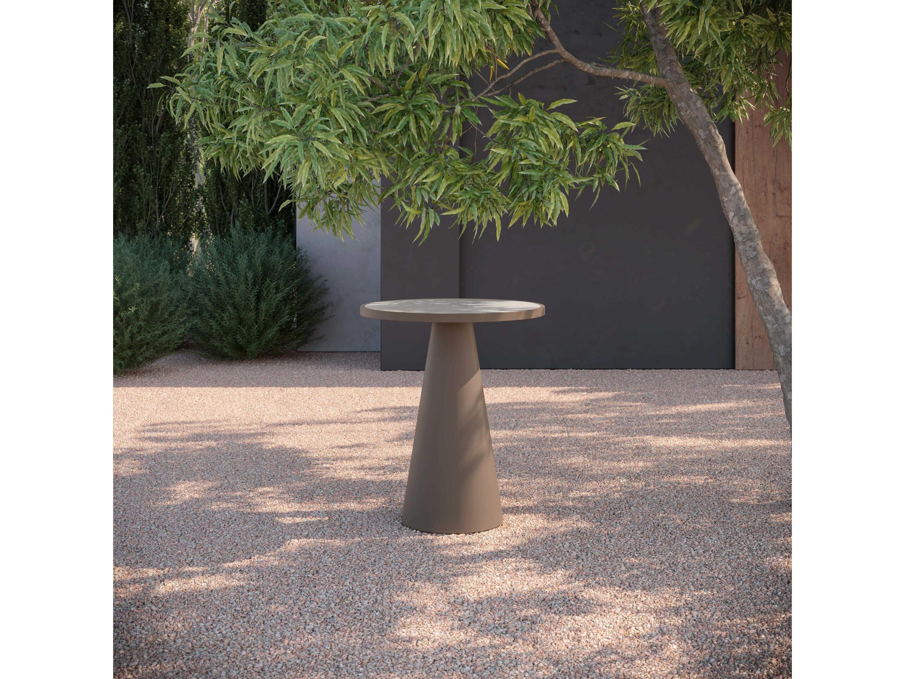 Azzurro Living Leon Matte Bronze Aluminum Round Bar Table